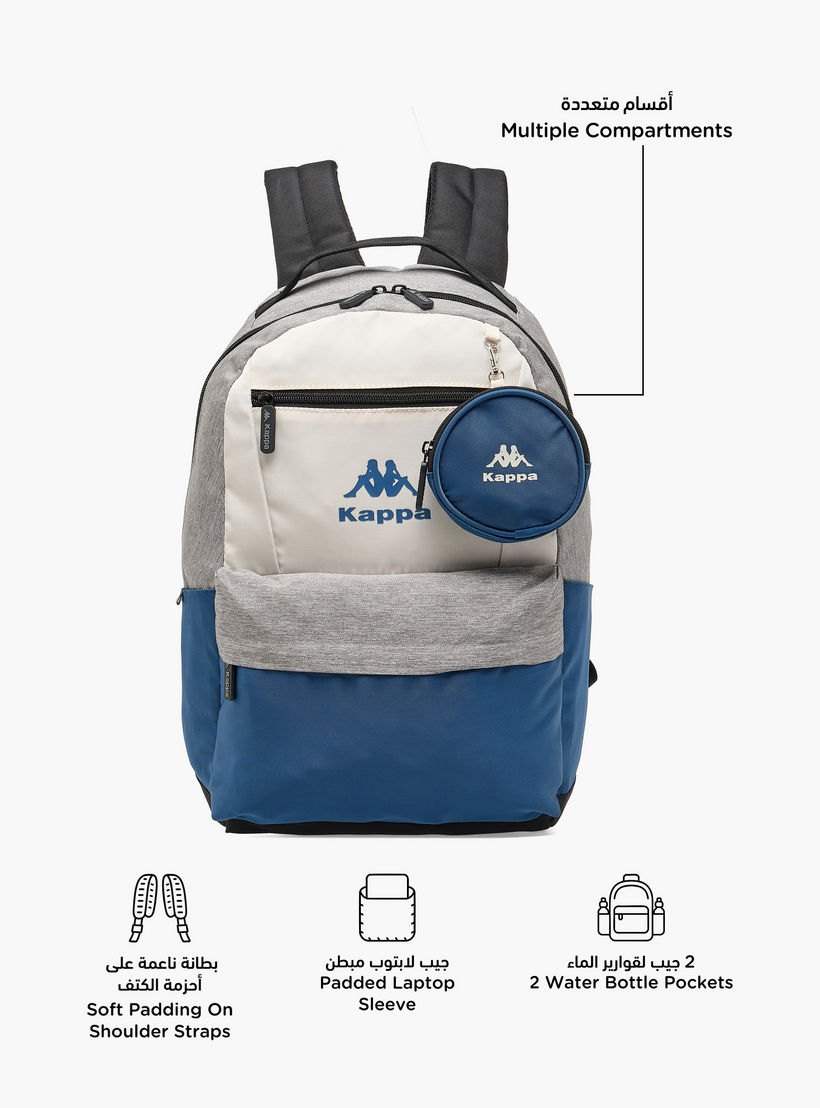 Kappa Colourblock Backpack for Kids 13 Years+ with Detachable Pouch-boys-accessories-bagsandbackpacks-image-2
