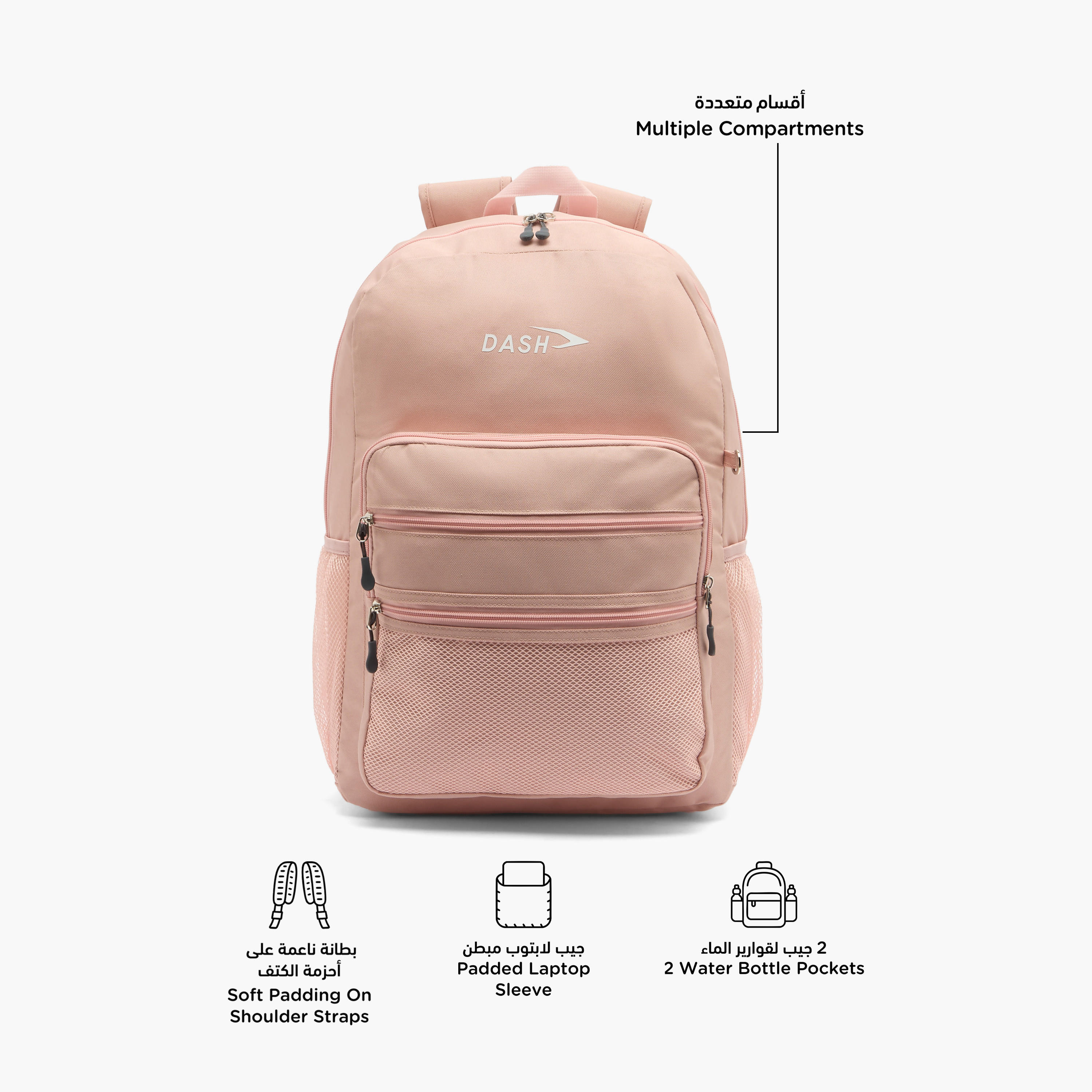 Dash Solid 2-Piece School Backpack Set for Kids 13 Years+ with Pencil Pouch-school-bagsandbackpacks-backpacks-image-2