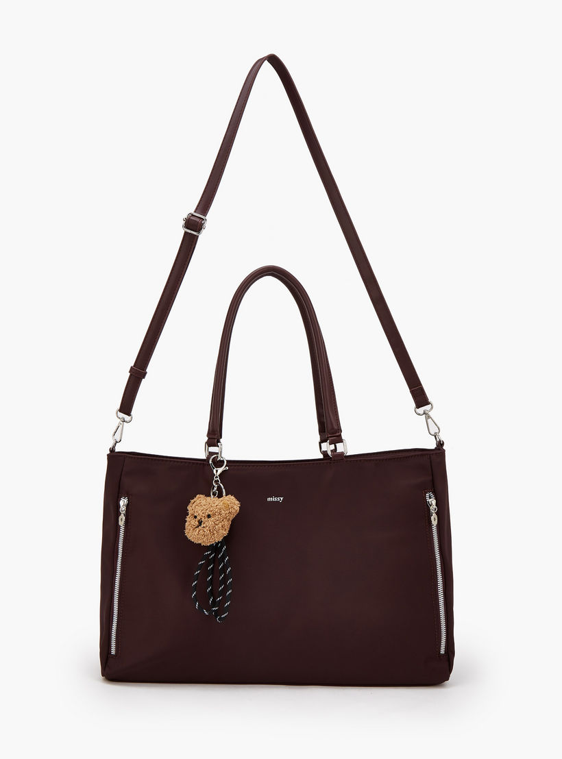 Missy Teddy Bear Charm Tote Bag with Zip Closure-women-bagsandwallets-handbags-image-2