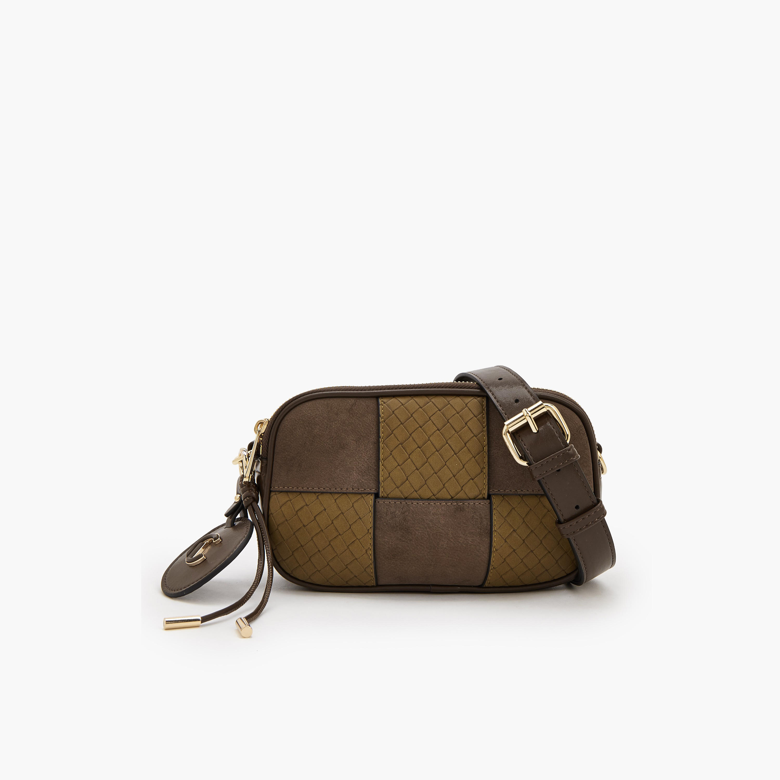 Le Confort Panelled Crossbody Bag with Zip Closure-women-bagsandwallets-handbags-image-1