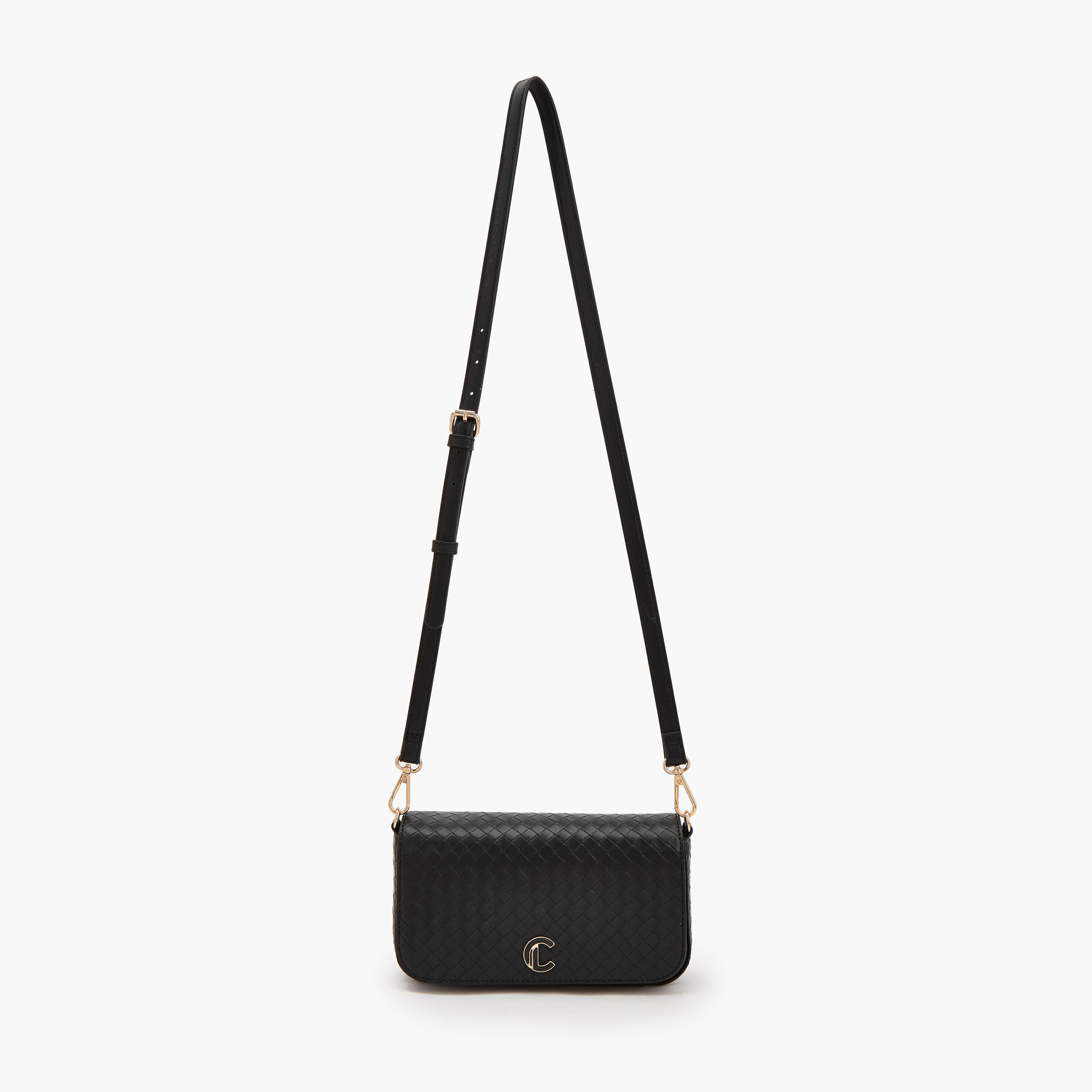 Le Confort Woven Textured Crossbody Bag with Button Closure-women-bagsandwallets-handbags-image-2