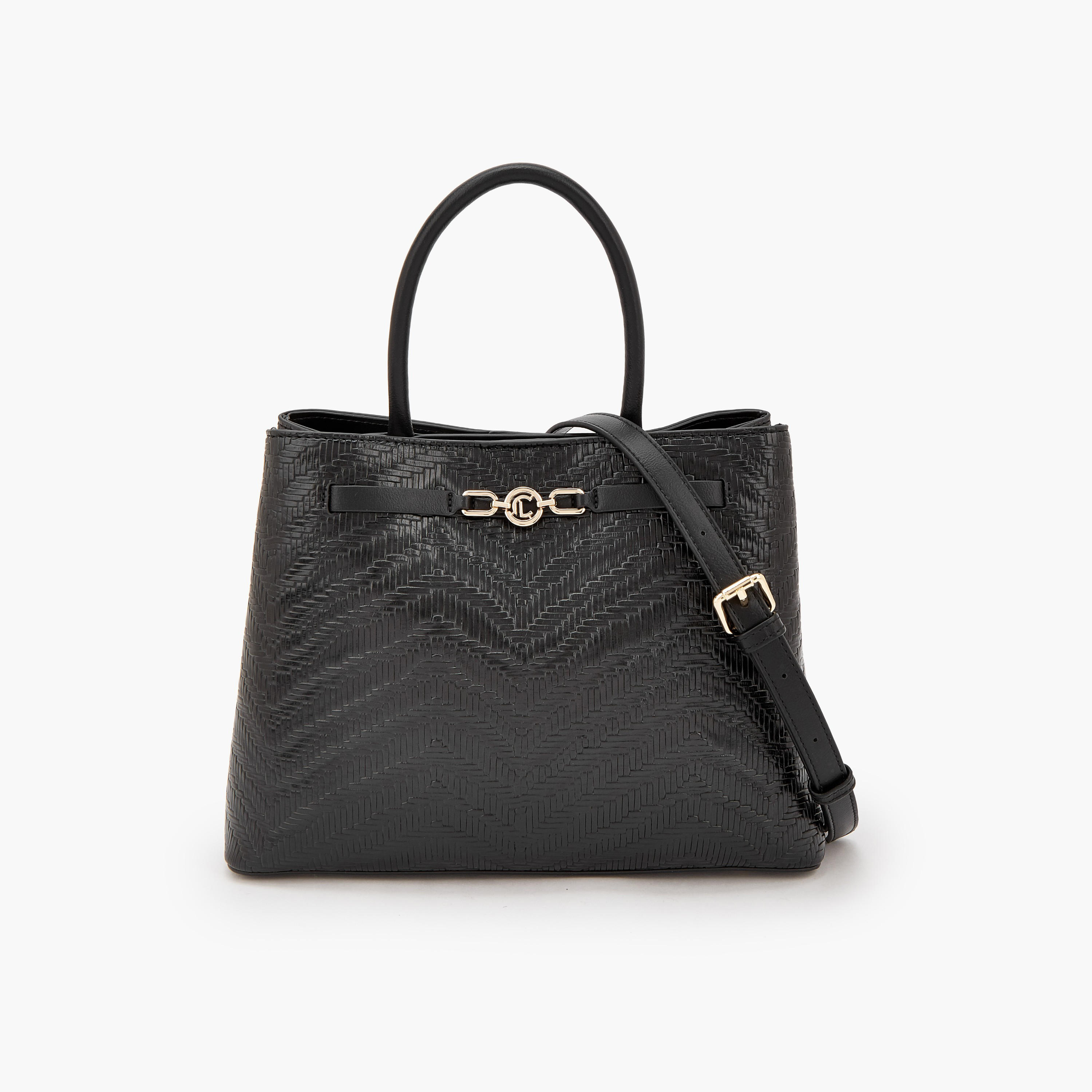 Le Confort Textured Tote Bag with Magnetic Closure-women-bagsandwallets-handbags-image-1