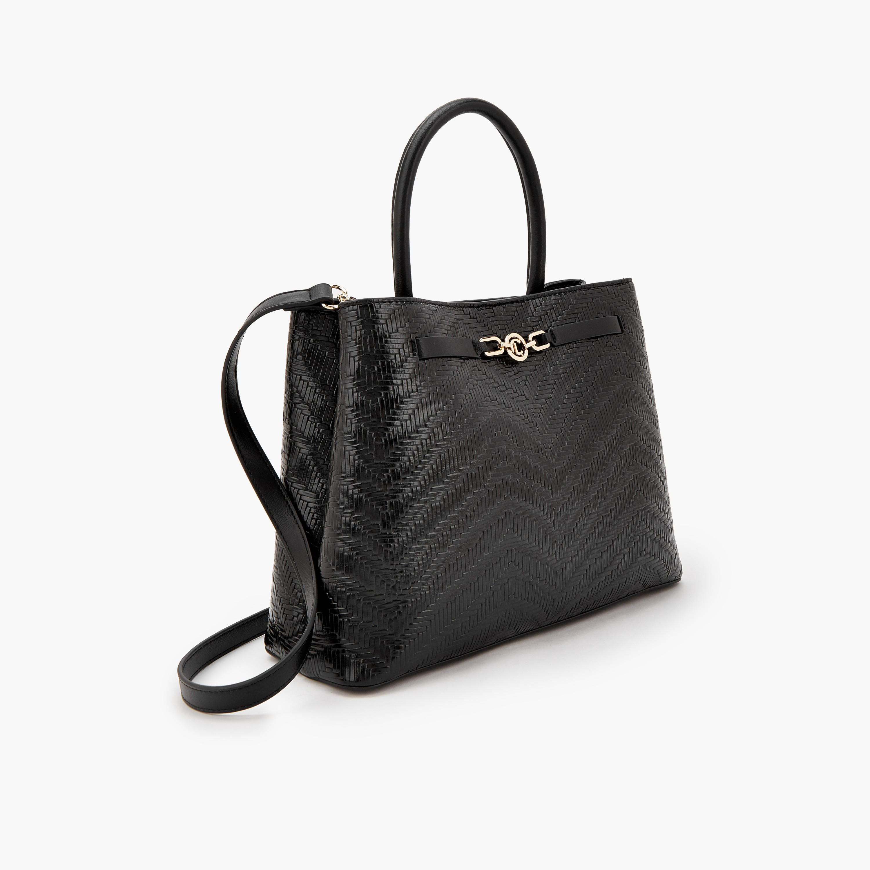 Le Confort Textured Tote Bag with Magnetic Closure-women-bagsandwallets-handbags-image-3