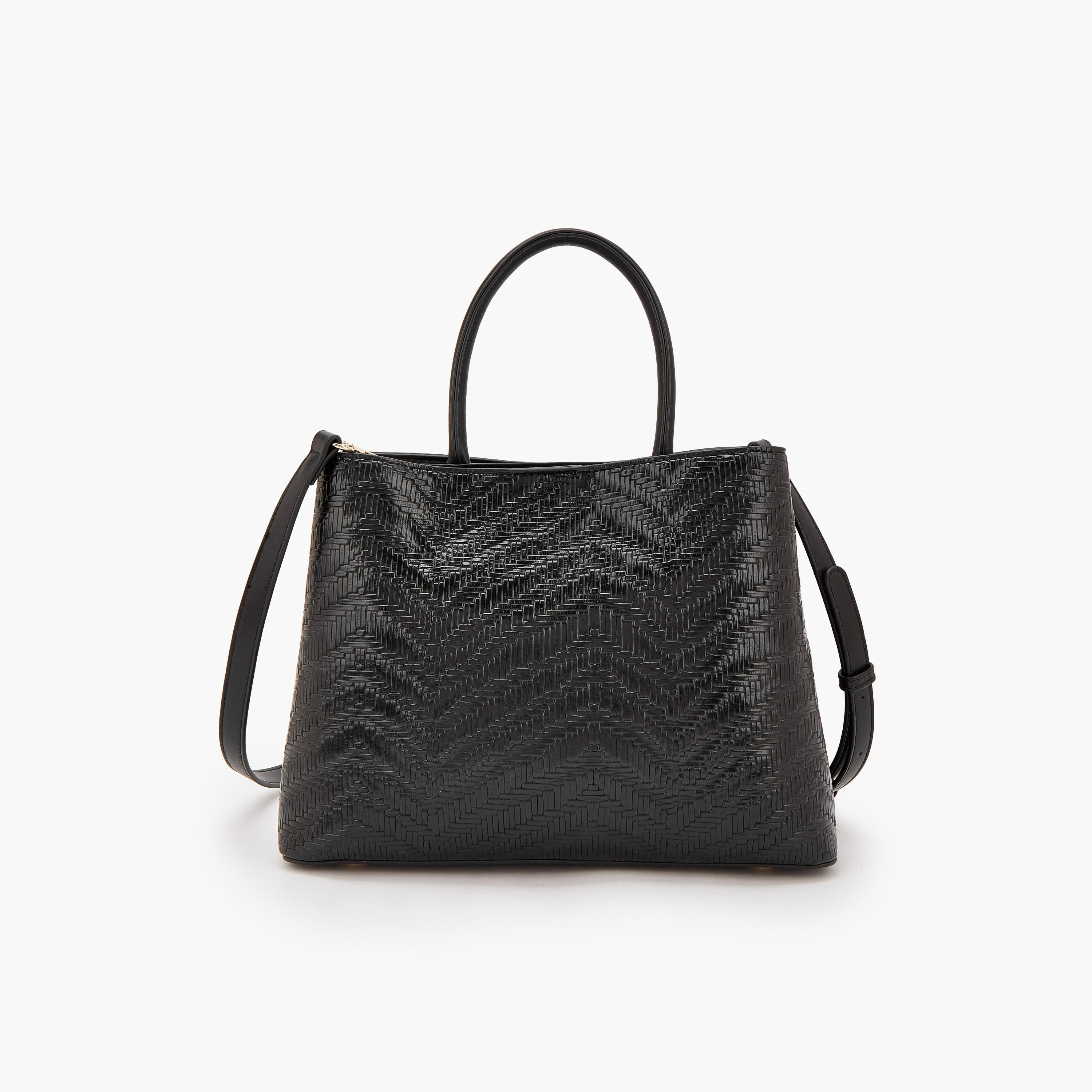 Le Confort Textured Tote Bag with Magnetic Closure-women-bagsandwallets-handbags-image-5