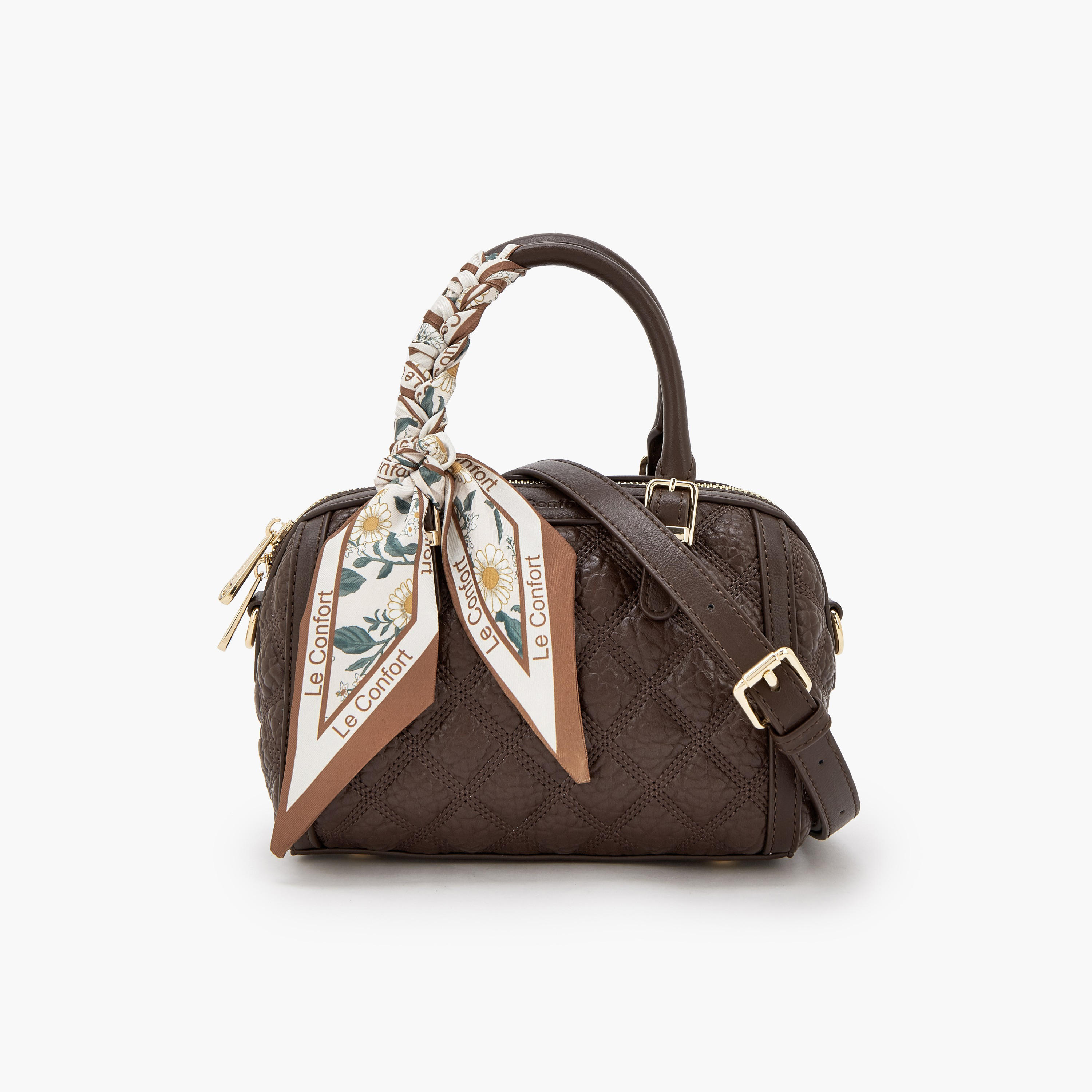 Le Confort Quilted Tote Bag with Scarf Accent-women-bagsandwallets-handbags-image-1