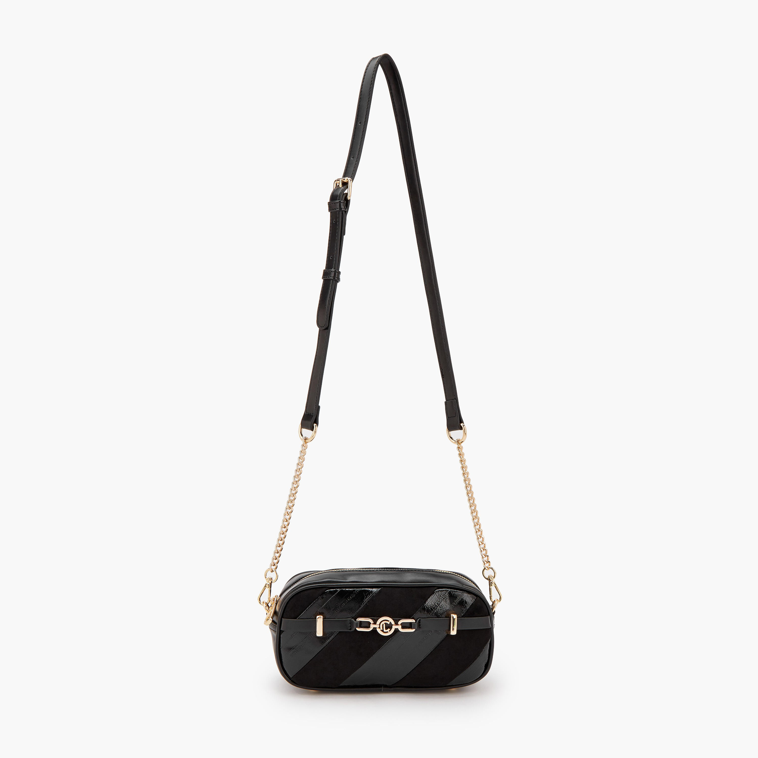 شنطة كروس بودي مخططة بسحاب إغلاق من  لو كونفورت-women-bagsandwallets-handbags-image-2