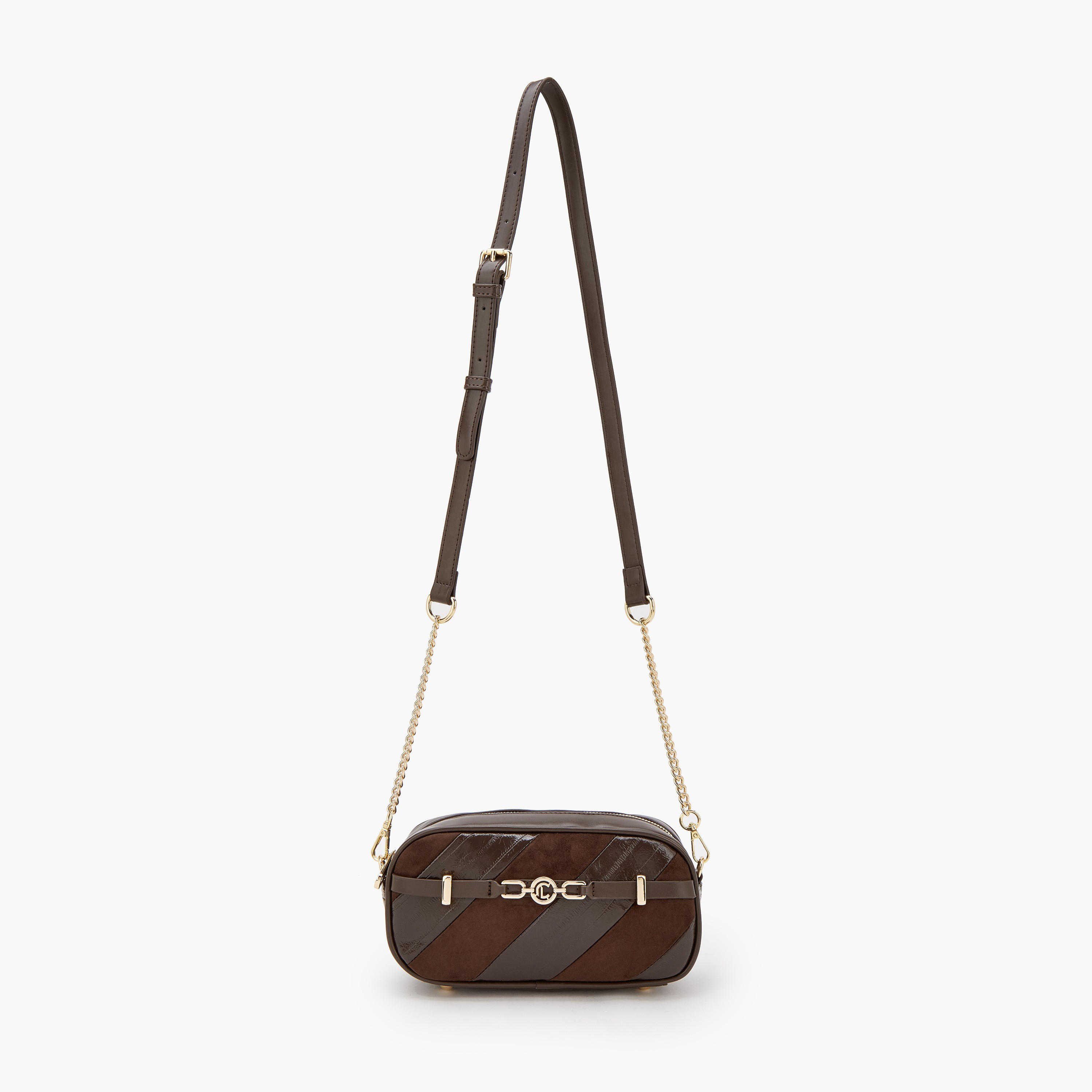 شنطة كروس بودي مخططة بسحاب إغلاق من  لو كونفورت-women-bagsandwallets-handbags-image-2