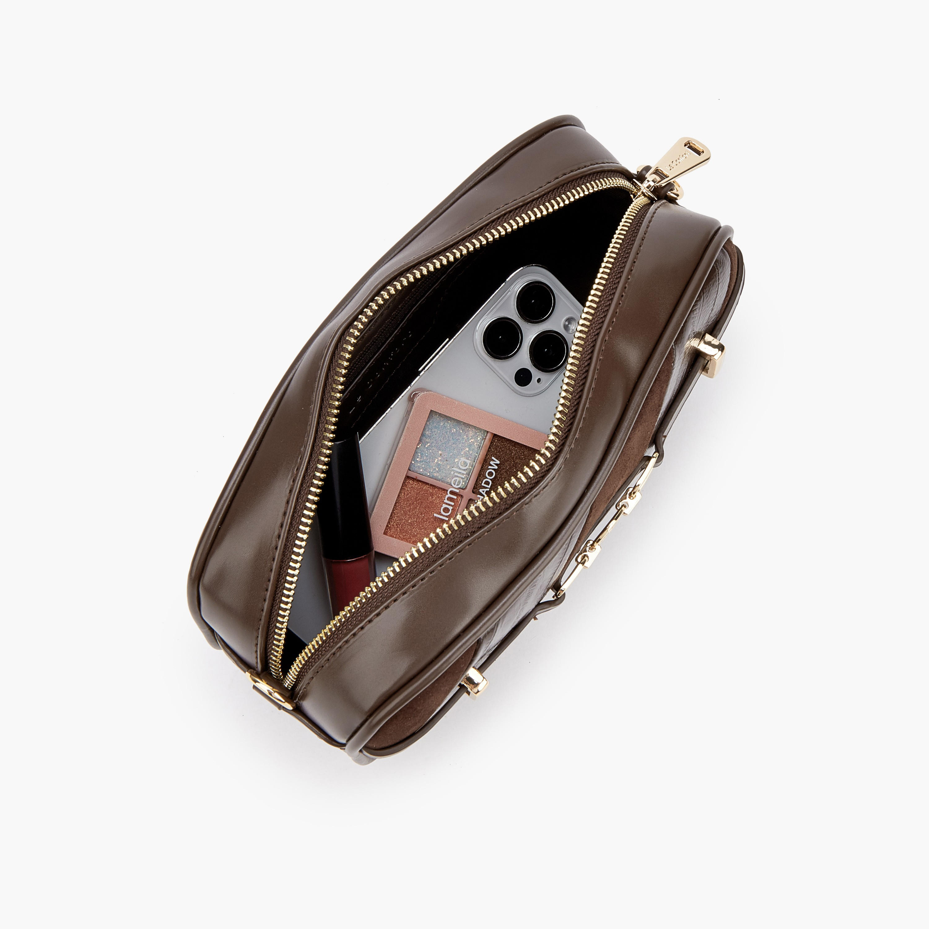 شنطة كروس بودي مخططة بسحاب إغلاق من  لو كونفورت-women-bagsandwallets-handbags-image-7