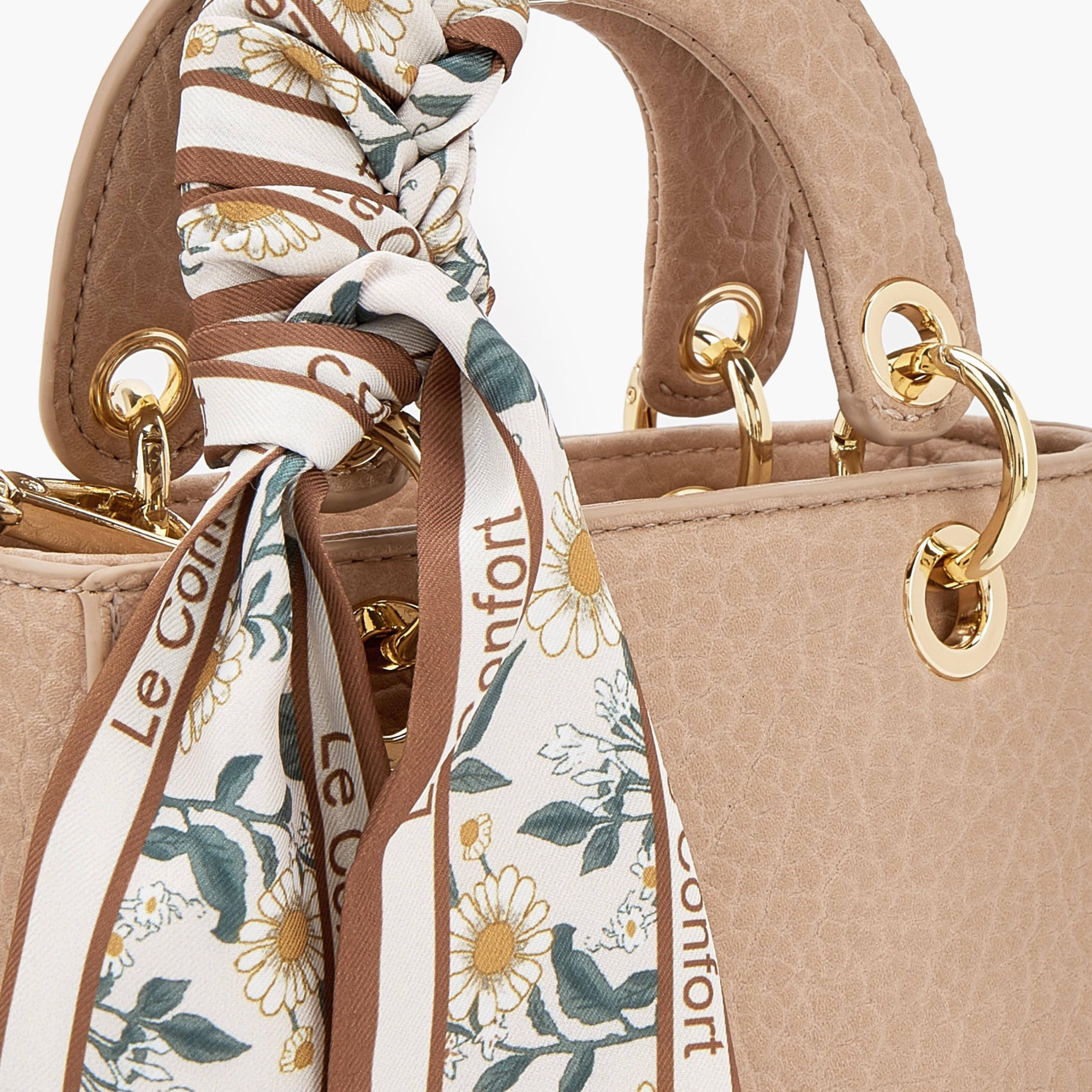 Le Confort Textured Mini Tote Bag with Scarf Accent-women-bagsandwallets-handbags-image-4