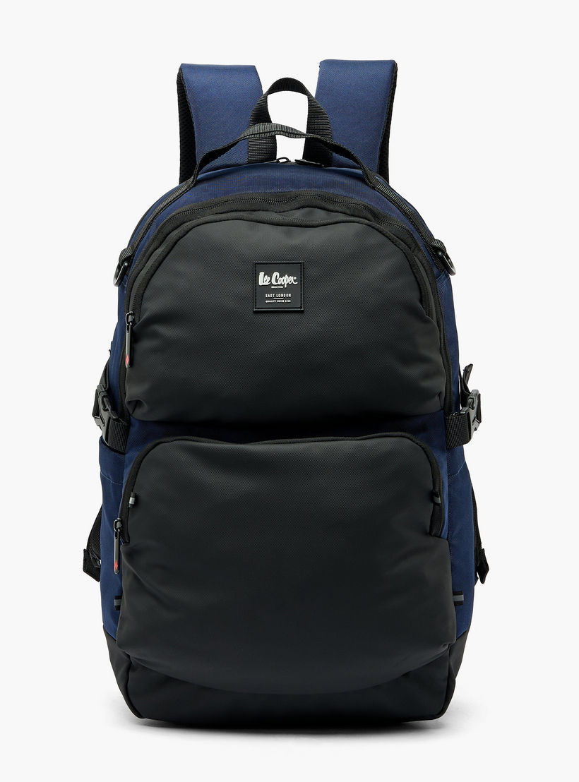 Lee Cooper Panelled School Backpack for Kids 13 Years+ with Padded Shoulder Straps-boys-accessories-bagsandbackpacks-image-1