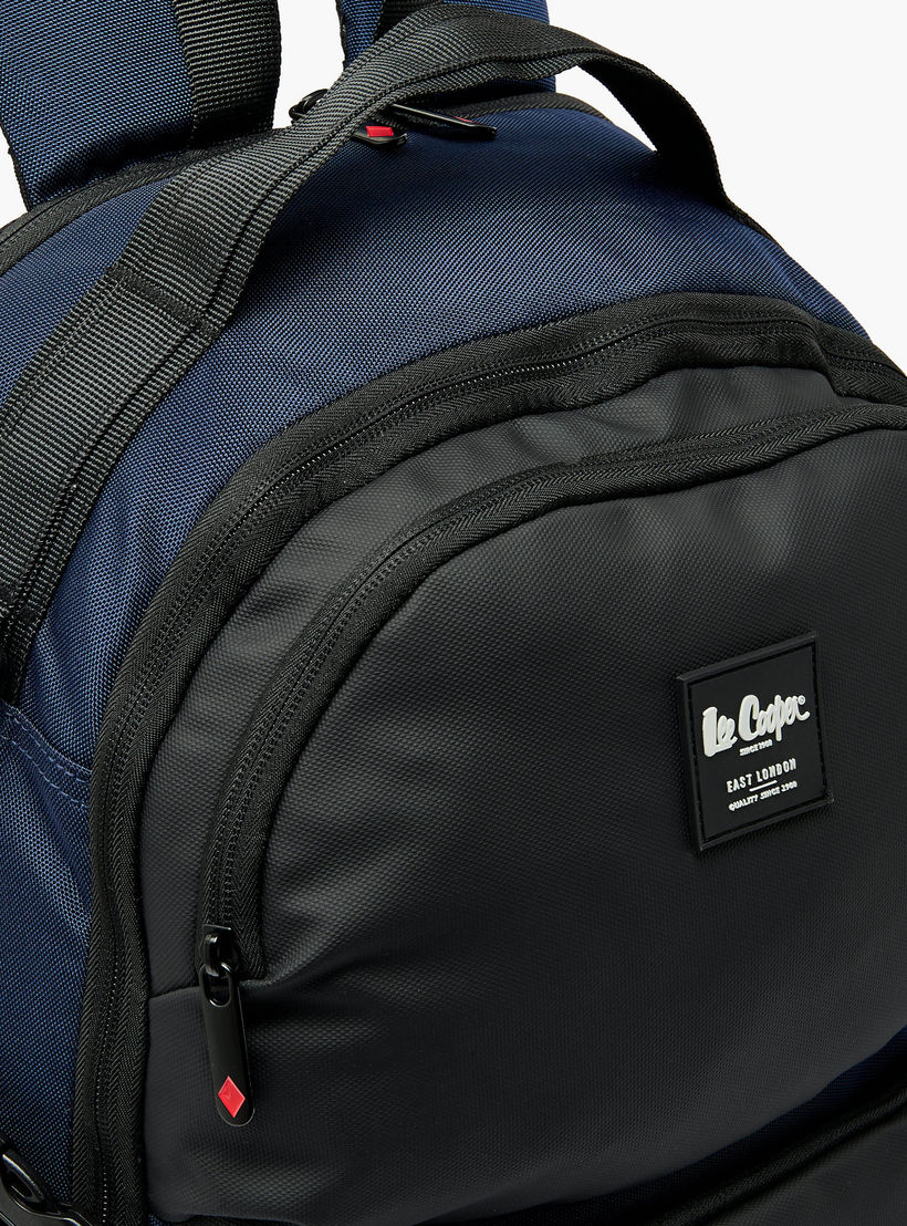 Lee Cooper Panelled School Backpack for Kids 13 Years+ with Padded Shoulder Straps-boys-accessories-bagsandbackpacks-image-2