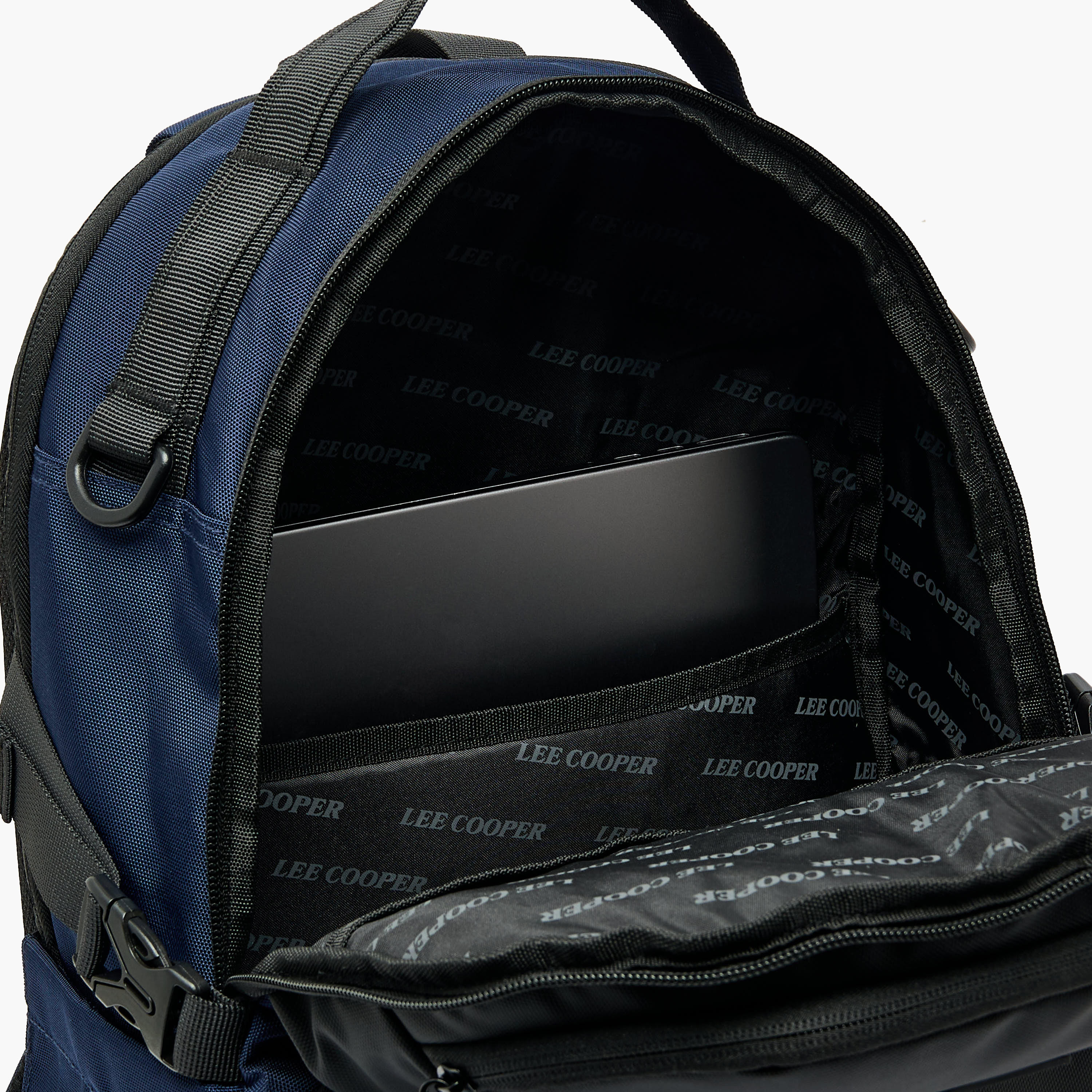 Lee Cooper Panelled School Backpack for Kids 13 Years+ with Padded Shoulder Straps-boys-accessories-bagsandbackpacks-image-3