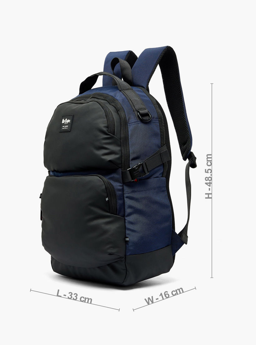 Lee Cooper Panelled School Backpack for Kids 13 Years+ with Padded Shoulder Straps-boys-accessories-bagsandbackpacks-image-5