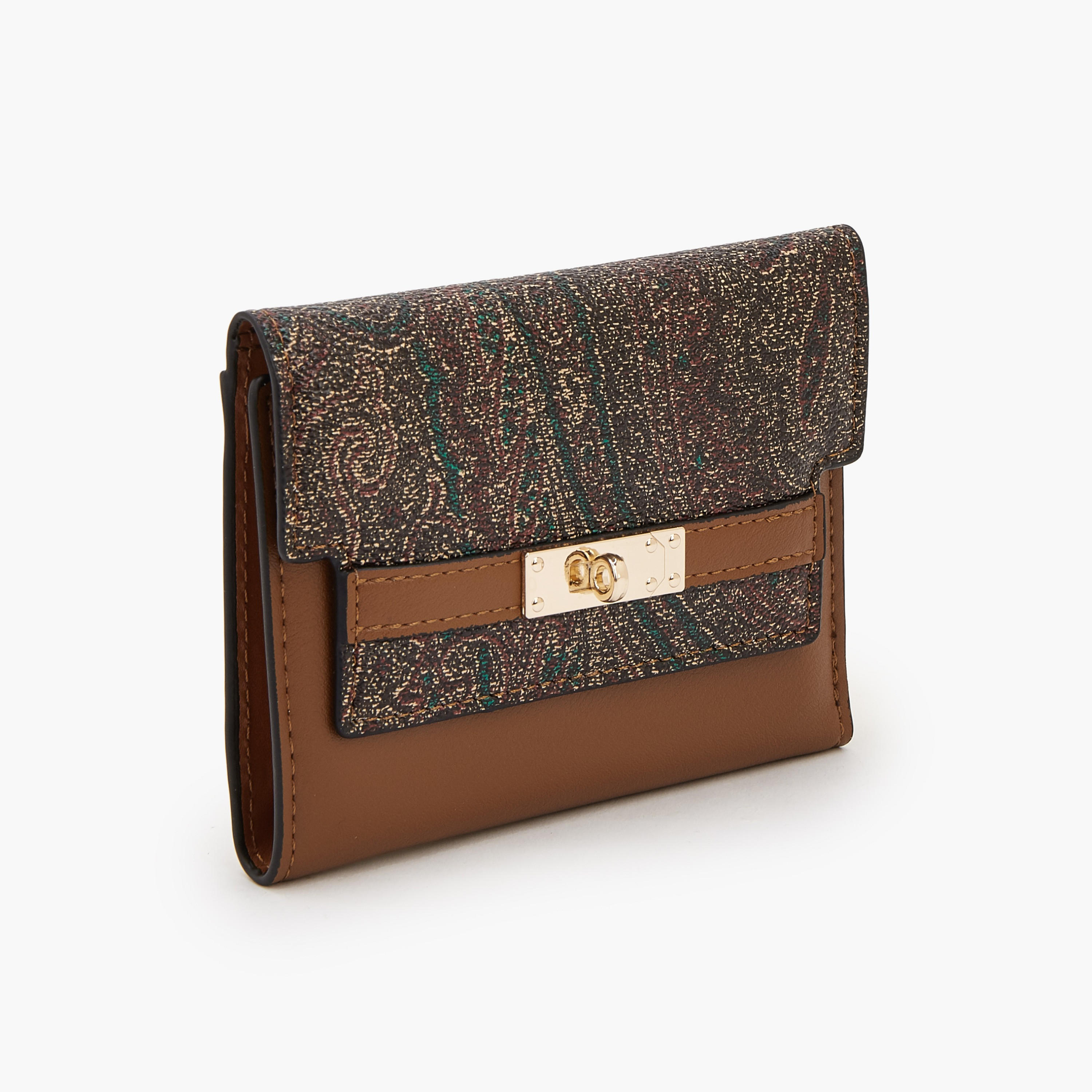 Celeste Paisley Print Tri-Fold Wallet with Twist Lock Accent-women-bagsandwallets-wallets-image-2