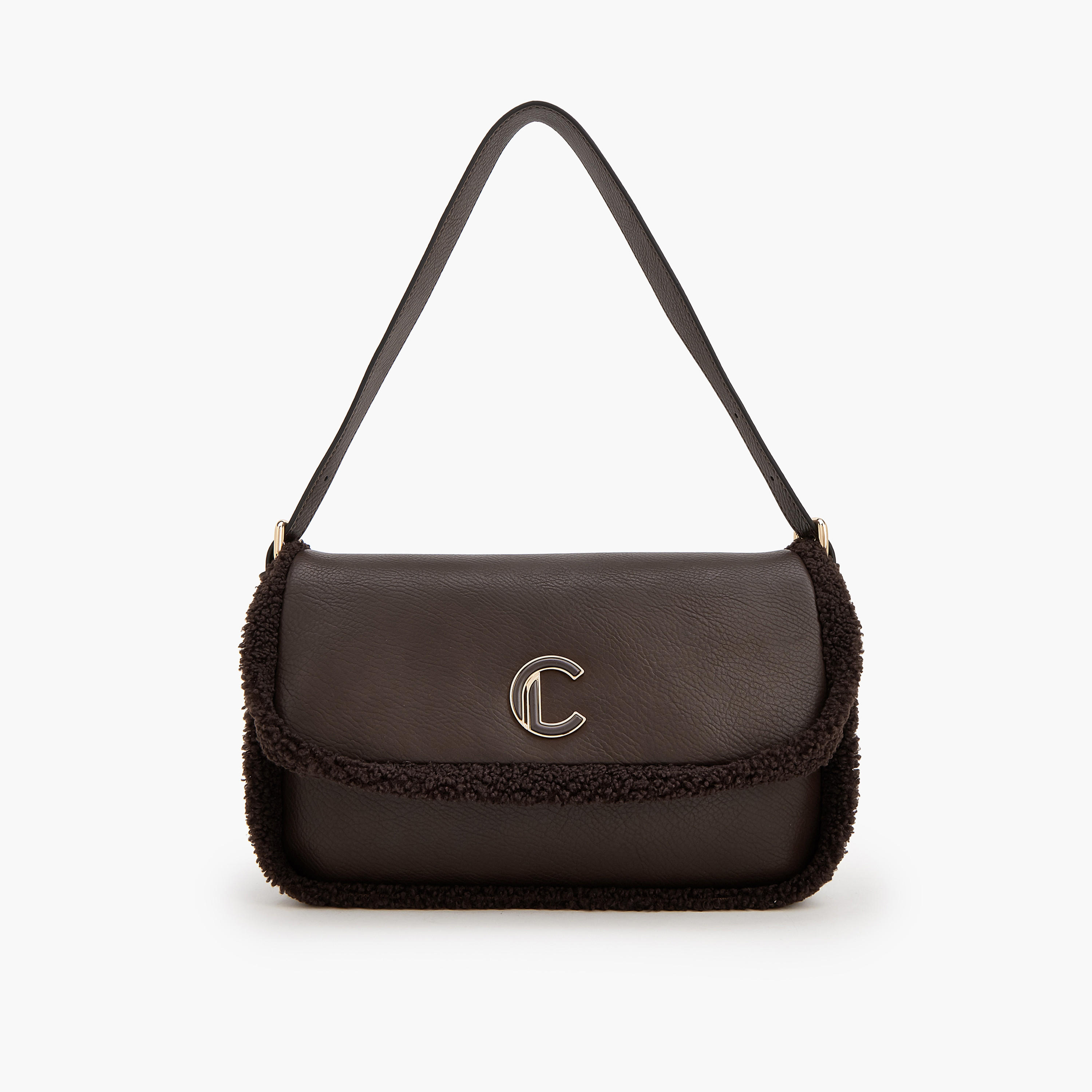 حقيبة كتف بتفاصيل فرو صناعي من لو كونفورت-women-bagsandwallets-handbags-image-1