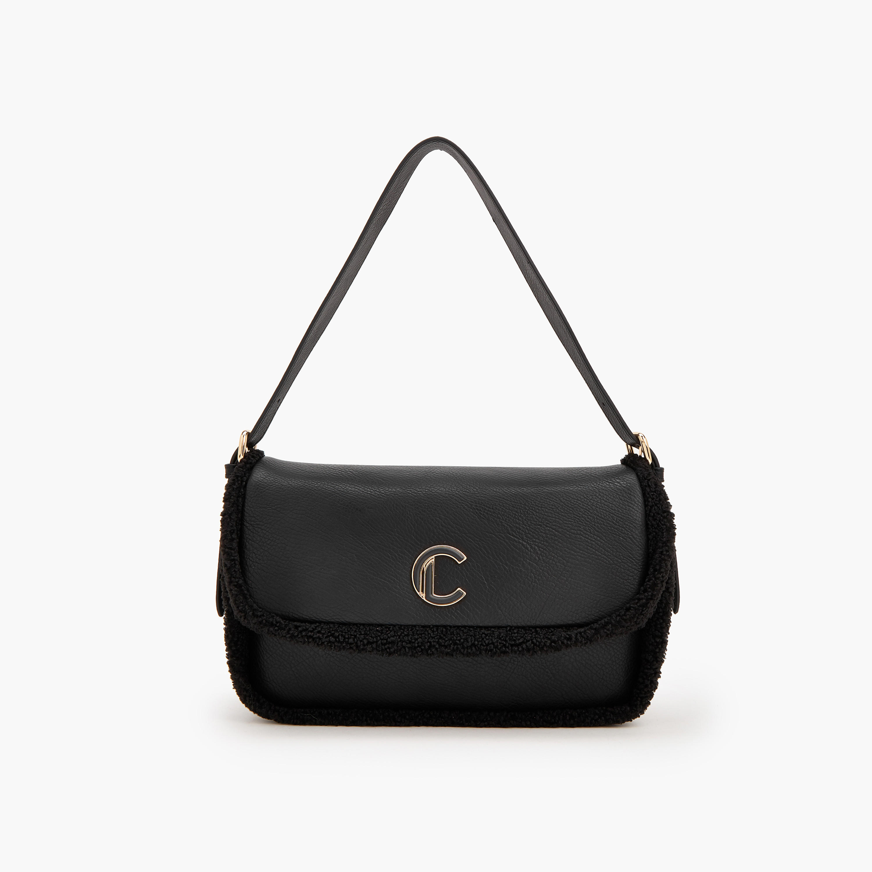 حقيبة كتف بتفاصيل فرو صناعي من لو كونفورت-women-bagsandwallets-handbags-image-1