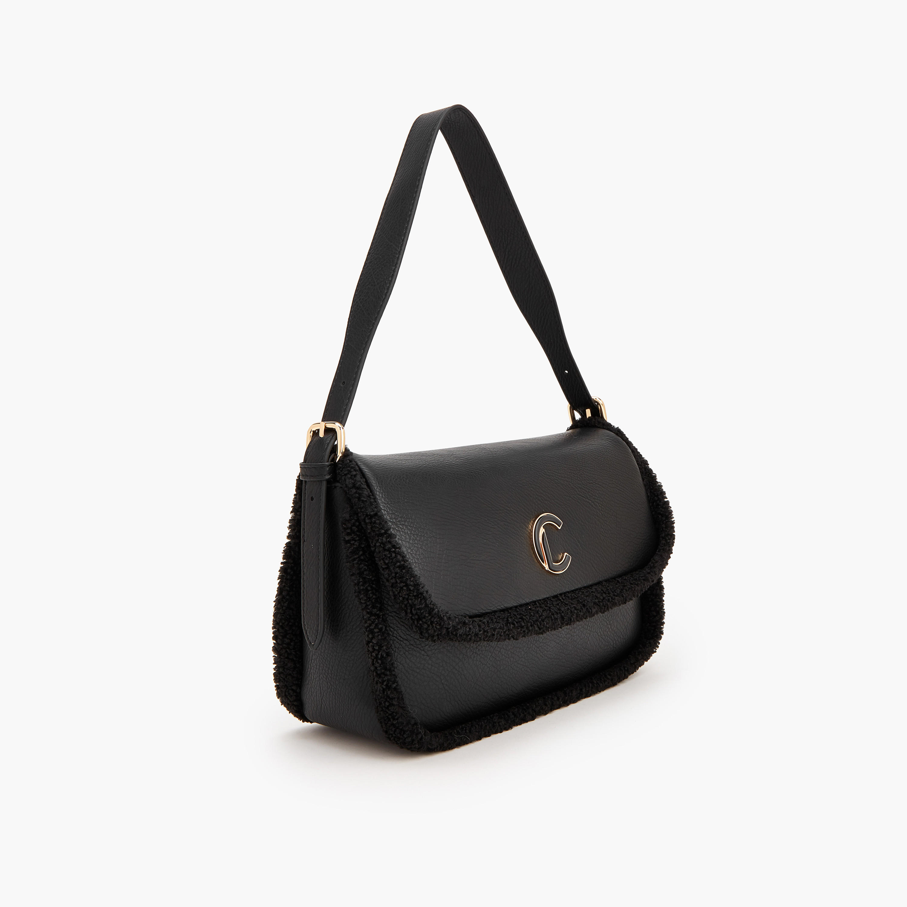 حقيبة كتف بتفاصيل فرو صناعي من لو كونفورت-women-bagsandwallets-handbags-image-2