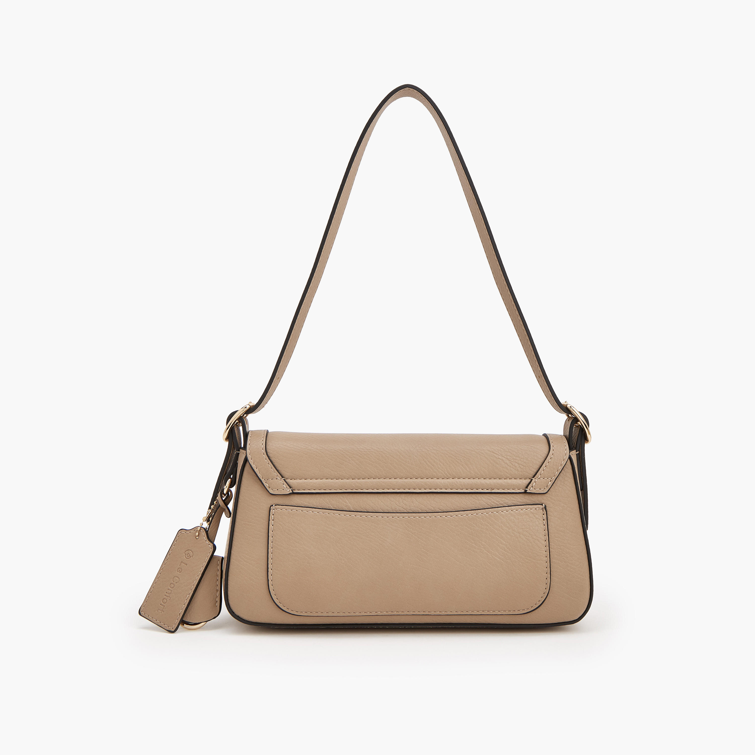 حقيبة كتف سادة بتفاصيل شعار من لو كونفورت-women-bagsandwallets-handbags-image-3