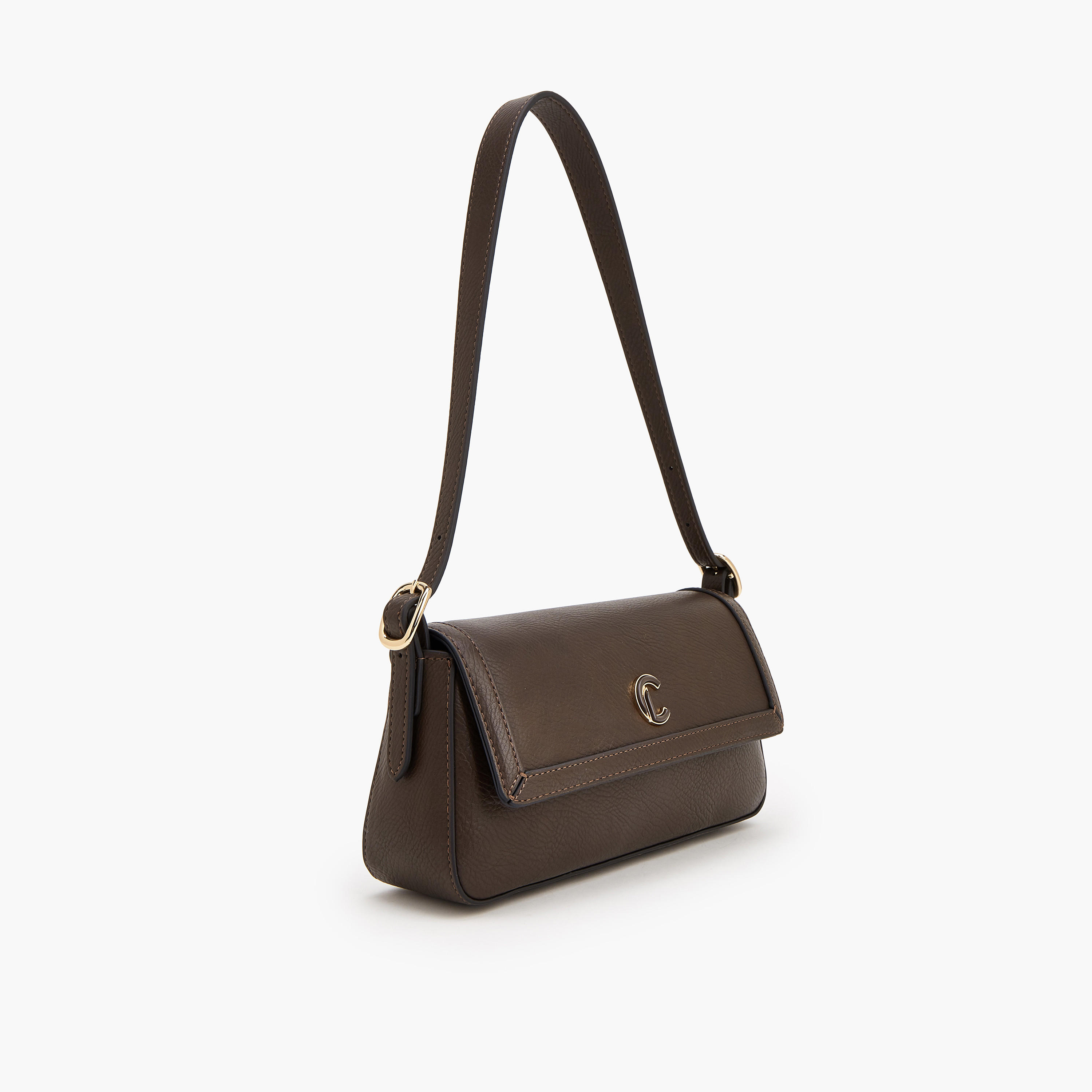 Le Confort Solid Shoulder Bag with Logo Detail-women-bagsandwallets-handbags-image-2