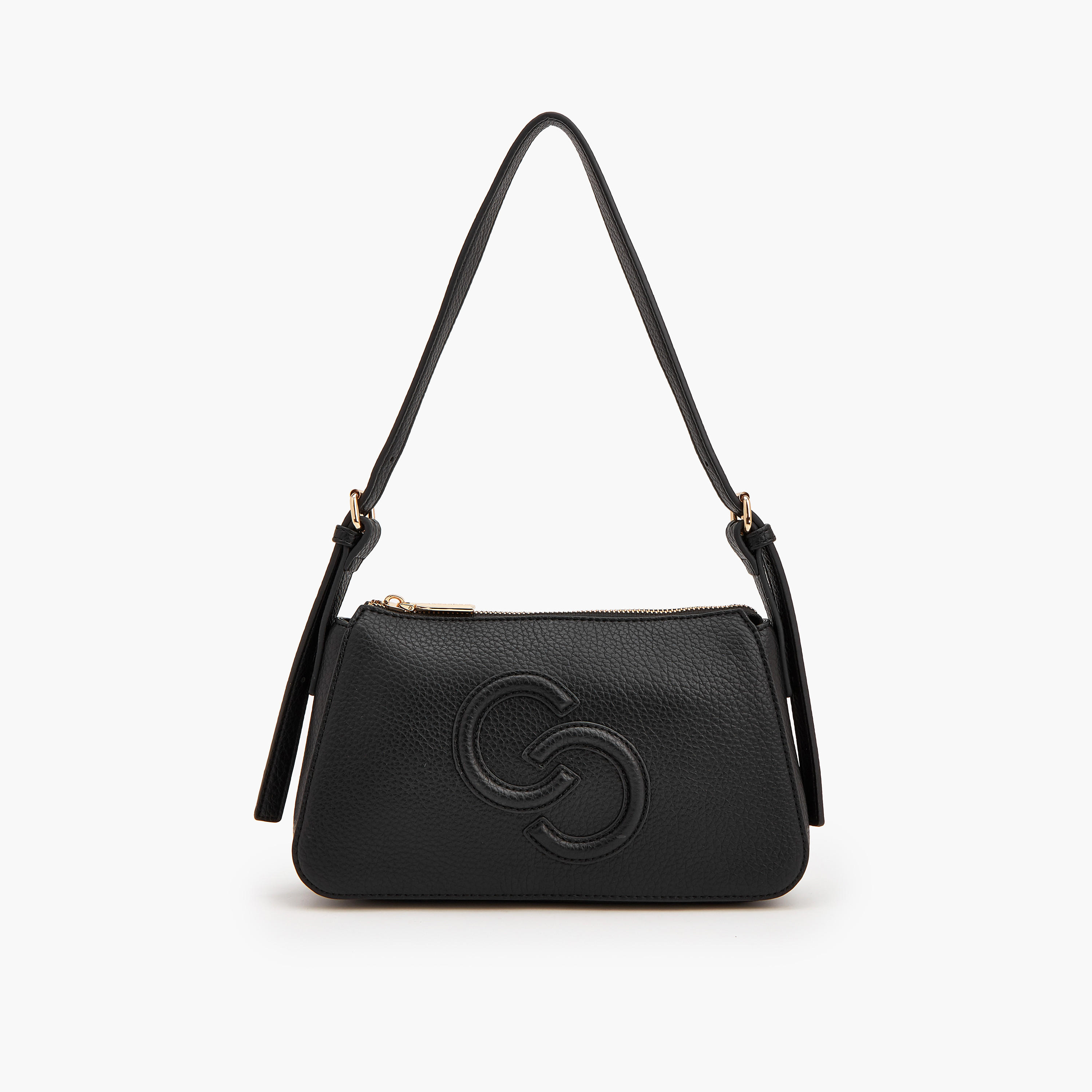 حقيبة كتف بارزة الملمس بتفاصيل شعار من سيليست-women-bagsandwallets-handbags-image-1