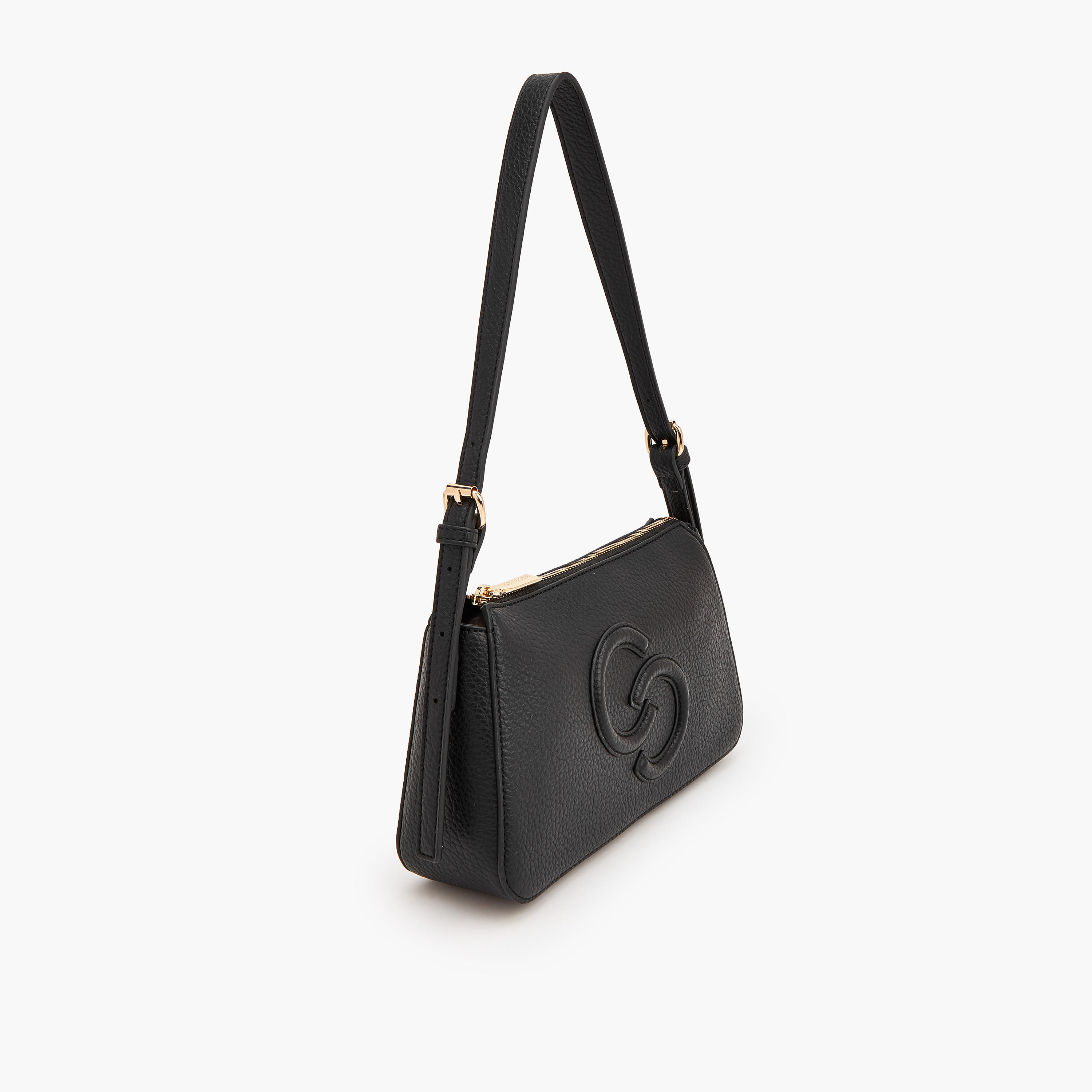 حقيبة كتف بارزة الملمس بتفاصيل شعار من سيليست-women-bagsandwallets-handbags-image-2