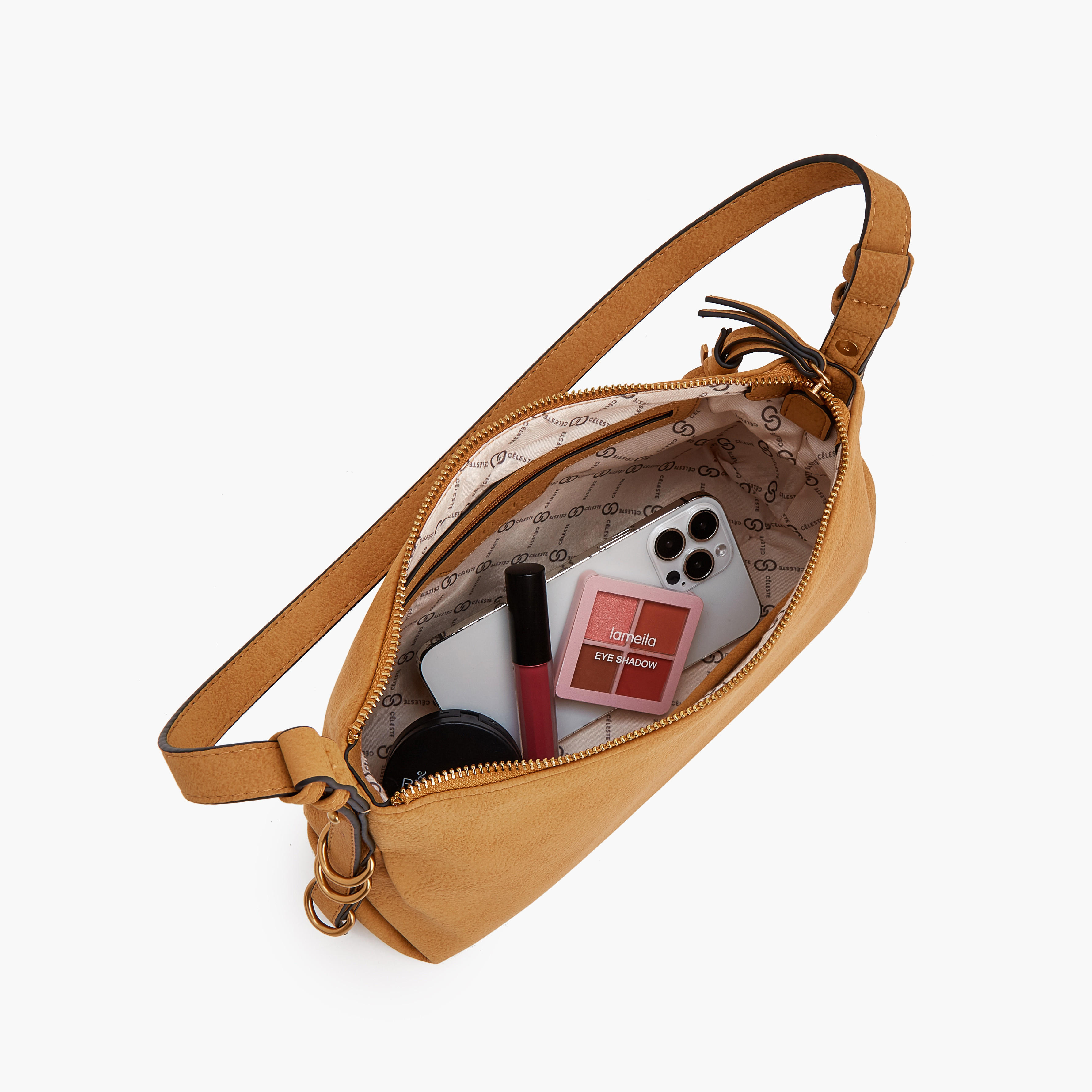 Celeste Suede Shoulder Bag with Metallic Accent-women-bagsandwallets-handbags-image-7
