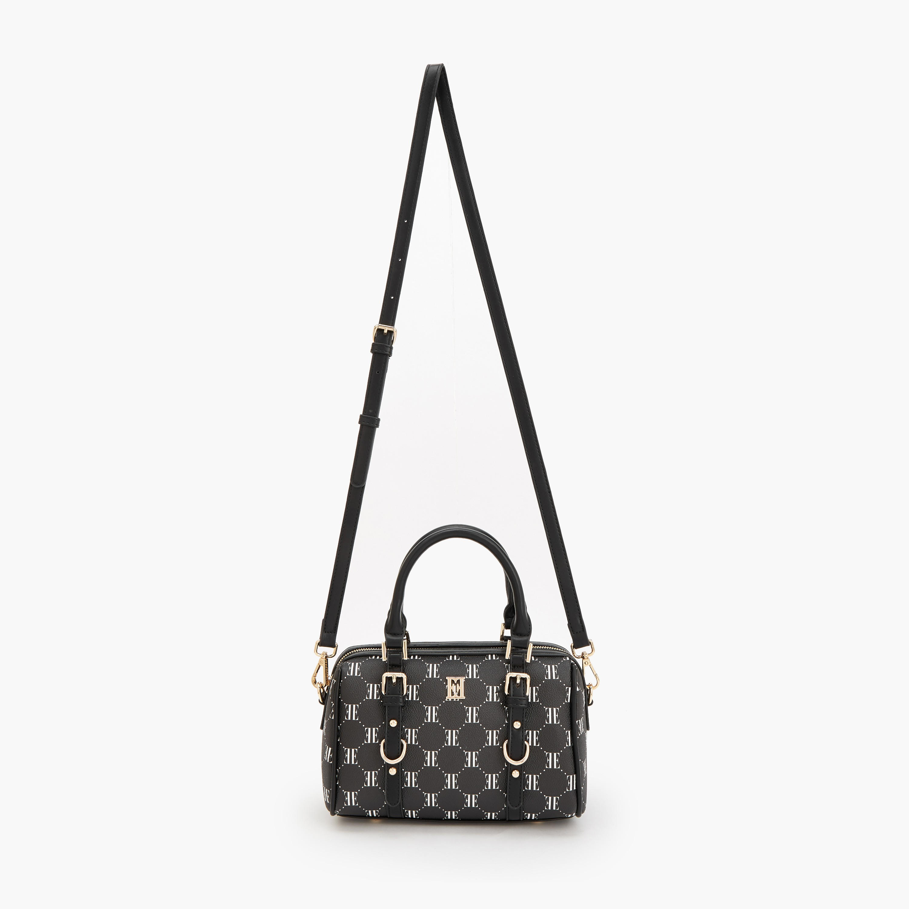 Elle Monogram Print Tote Bag with Detachable Strap-women-bagsandwallets-handbags-image-2
