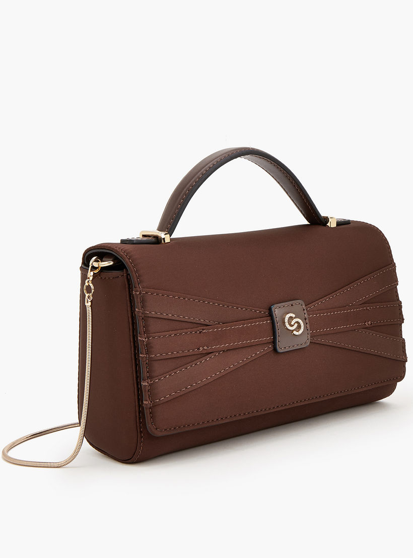Celeste Pleated Satin Satchel Bag with Chain Strap-women-bagsandwallets-handbags-image-2