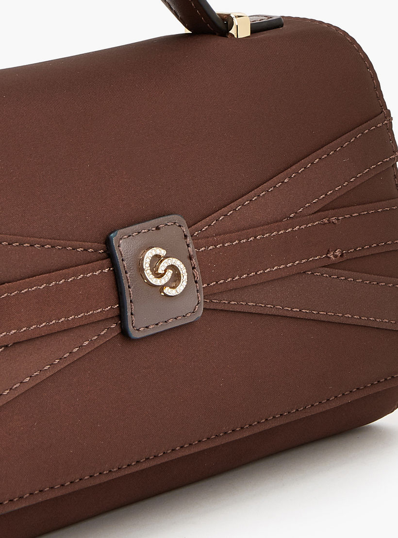 Celeste Pleated Satin Satchel Bag with Chain Strap-women-bagsandwallets-handbags-image-3