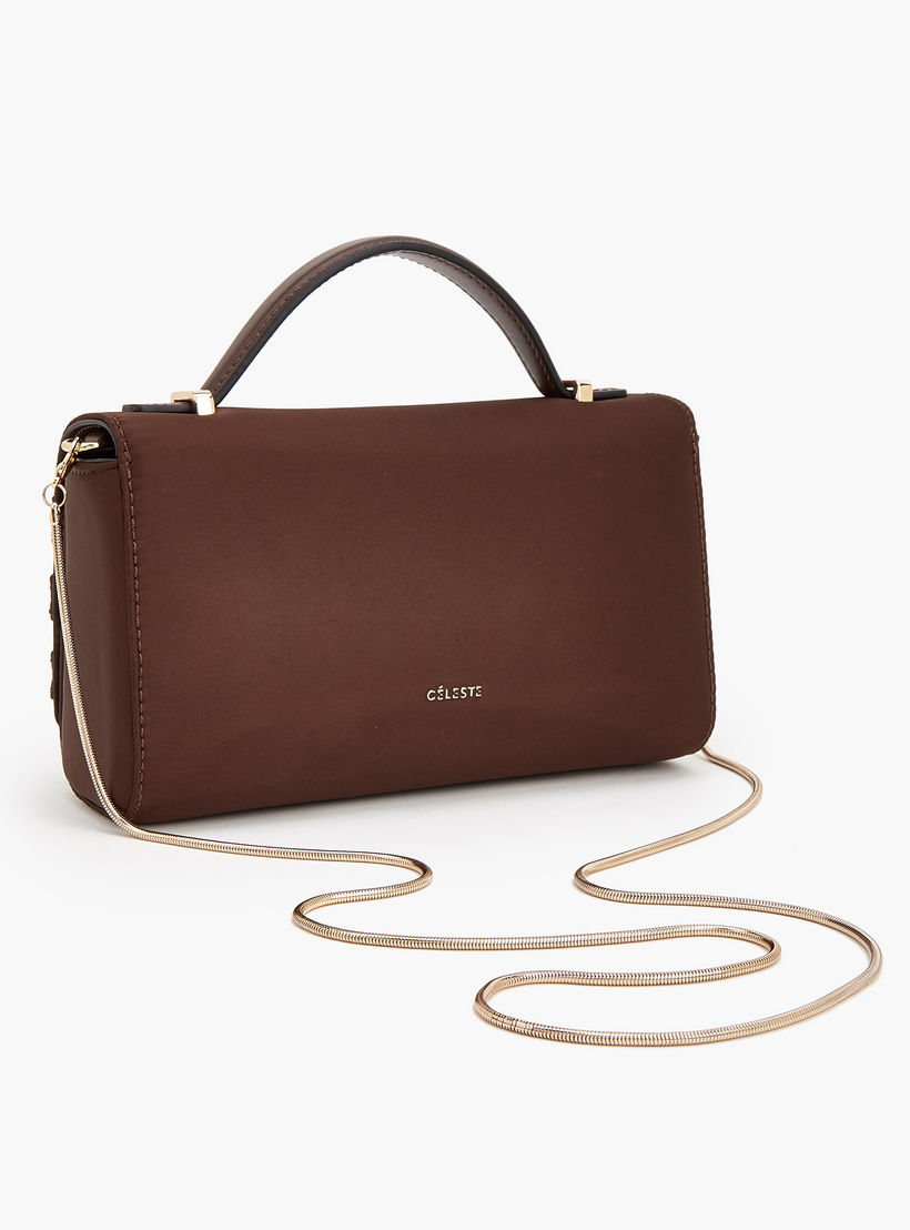 Celeste Pleated Satin Satchel Bag with Chain Strap-women-bagsandwallets-handbags-image-4