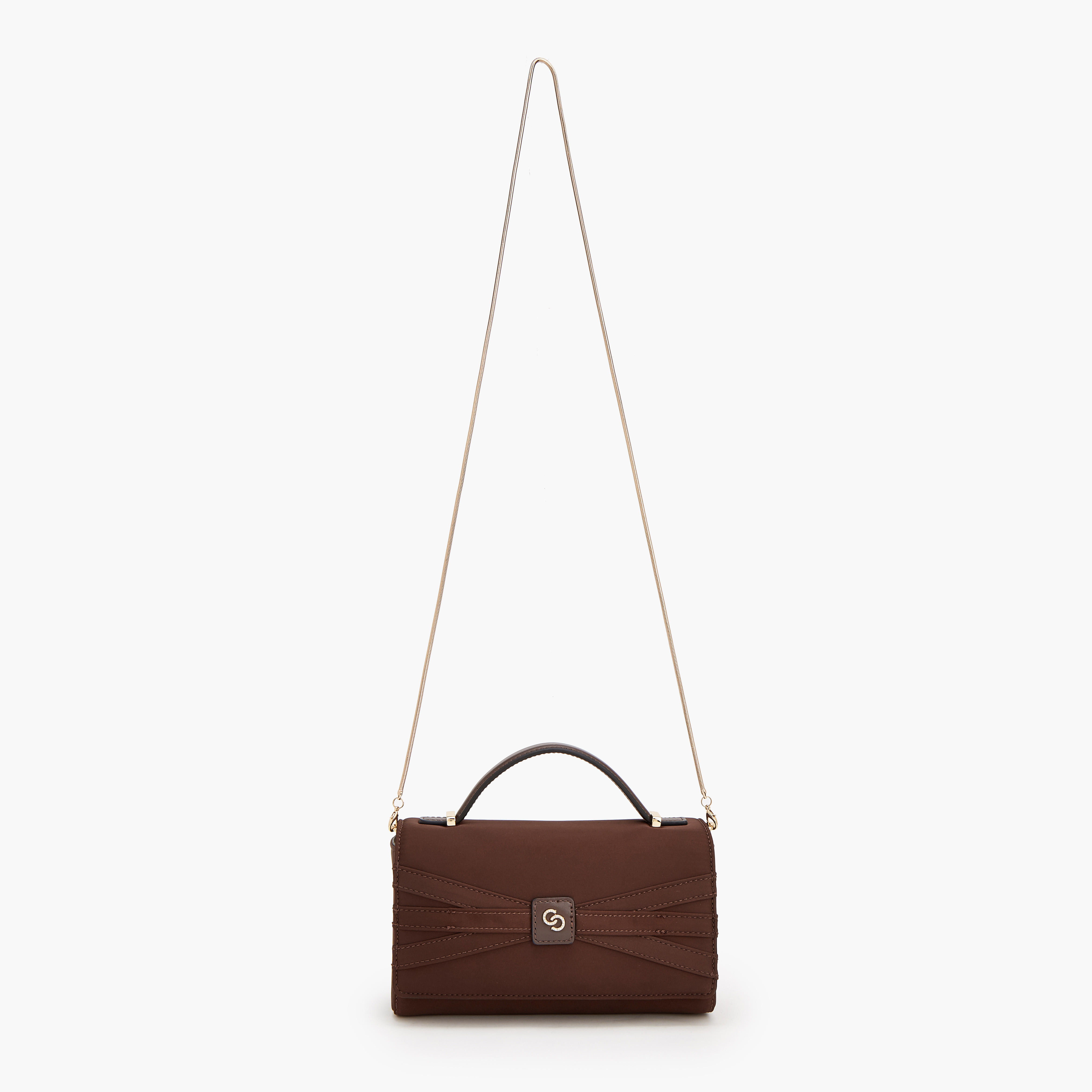 Celeste Pleated Satin Satchel Bag with Chain Strap-women-bagsandwallets-handbags-image-5