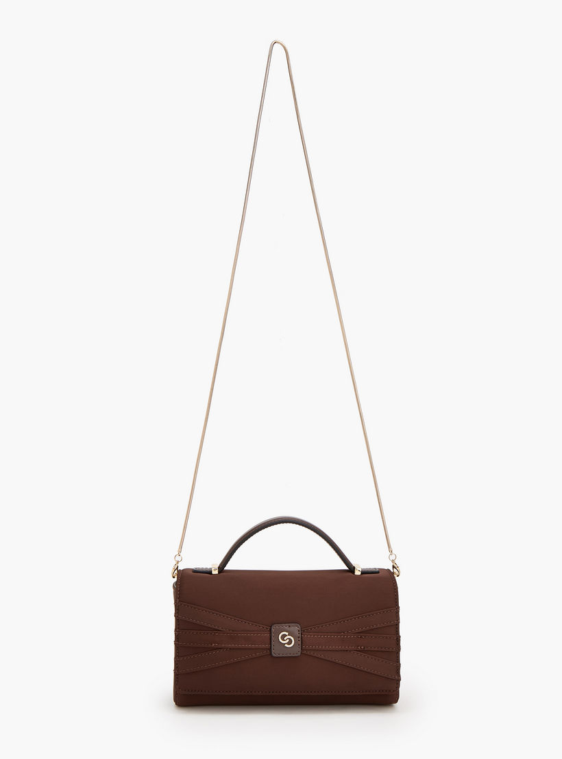 Celeste Pleated Satin Satchel Bag with Chain Strap-women-bagsandwallets-handbags-image-5