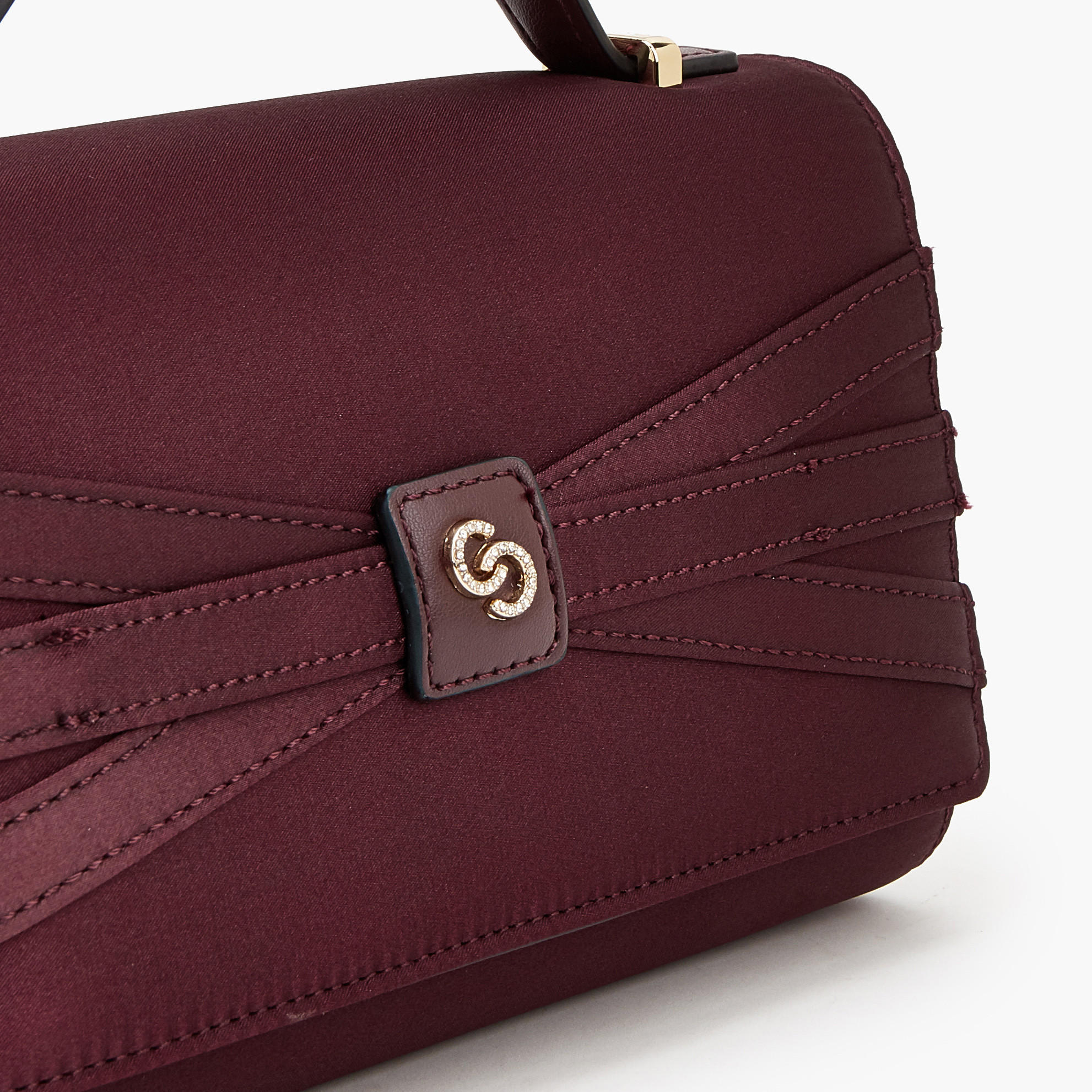 Celeste Pleated Satin Satchel Bag with Chain Strap-women-bagsandwallets-handbags-image-3