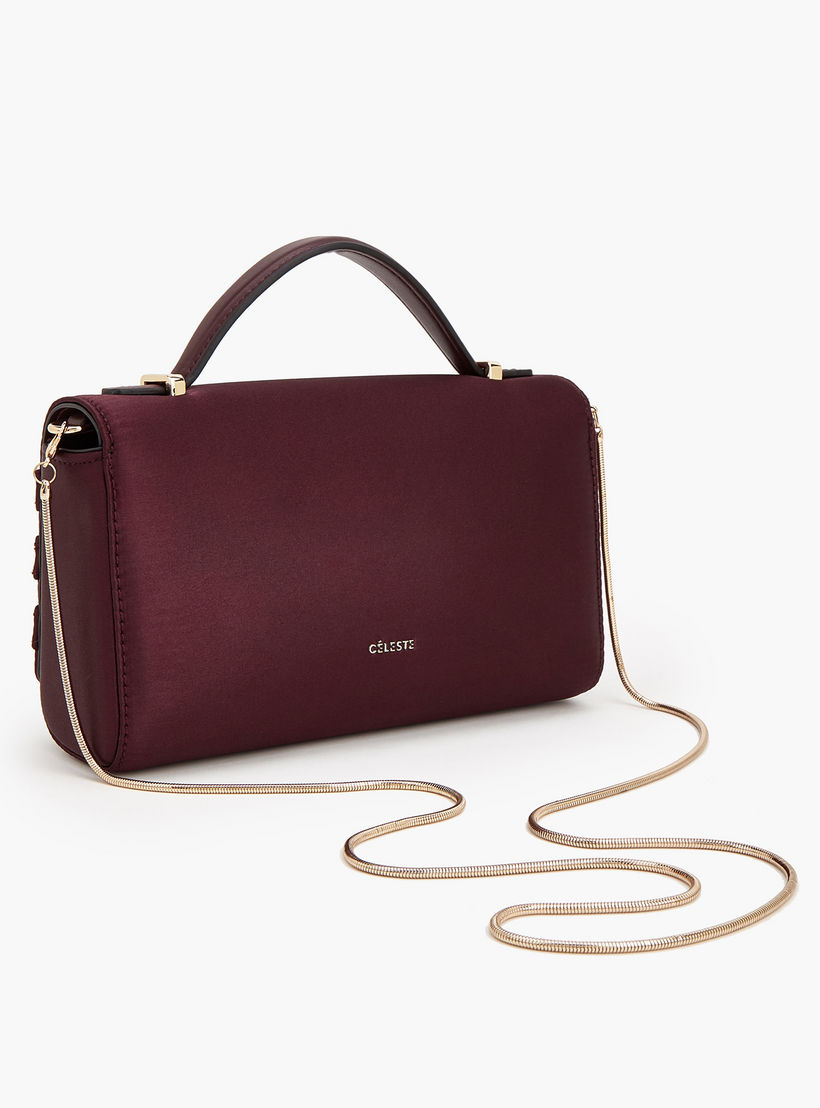 Celeste Pleated Satin Satchel Bag with Chain Strap-women-bagsandwallets-handbags-image-4