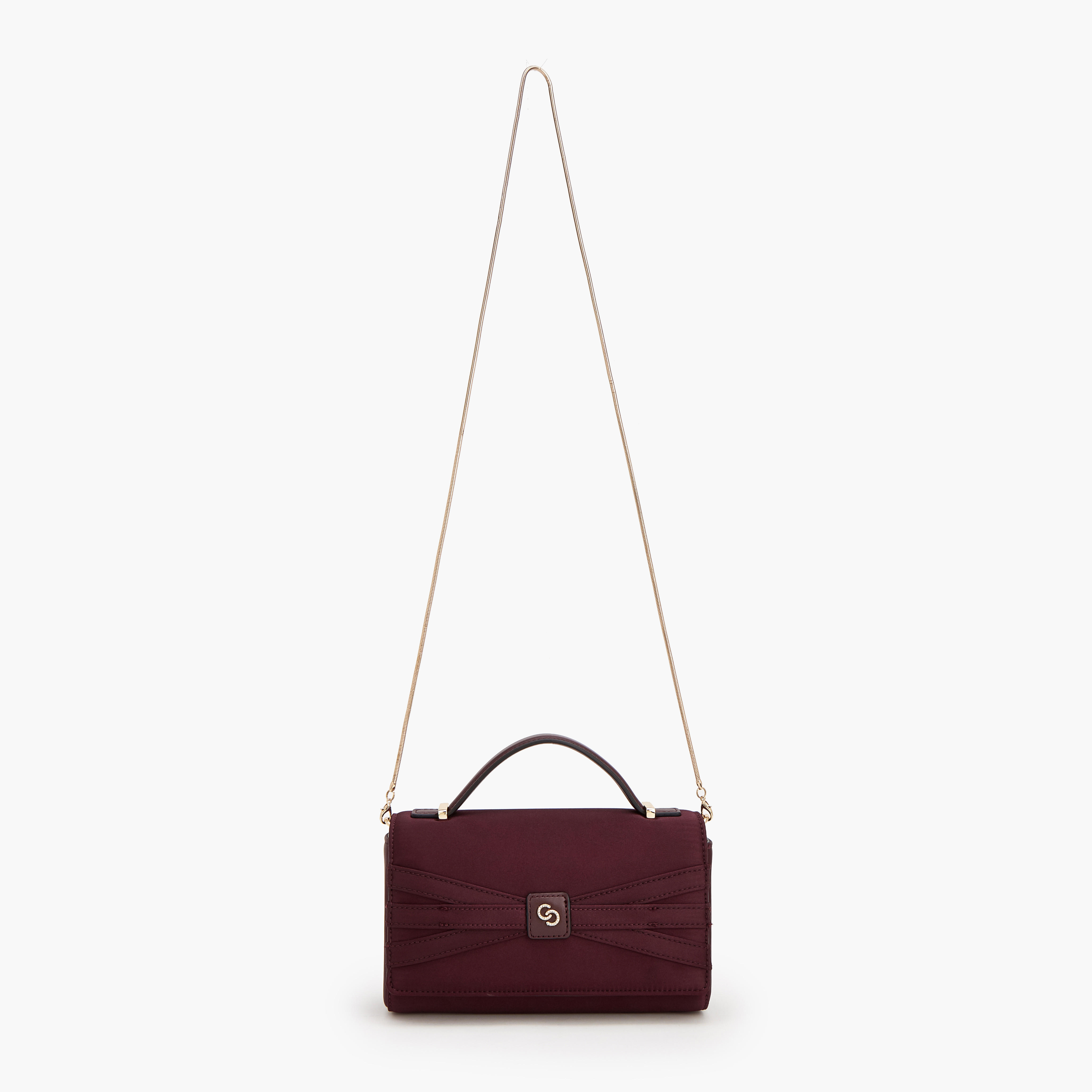 Celeste Pleated Satin Satchel Bag with Chain Strap-women-bagsandwallets-handbags-image-5
