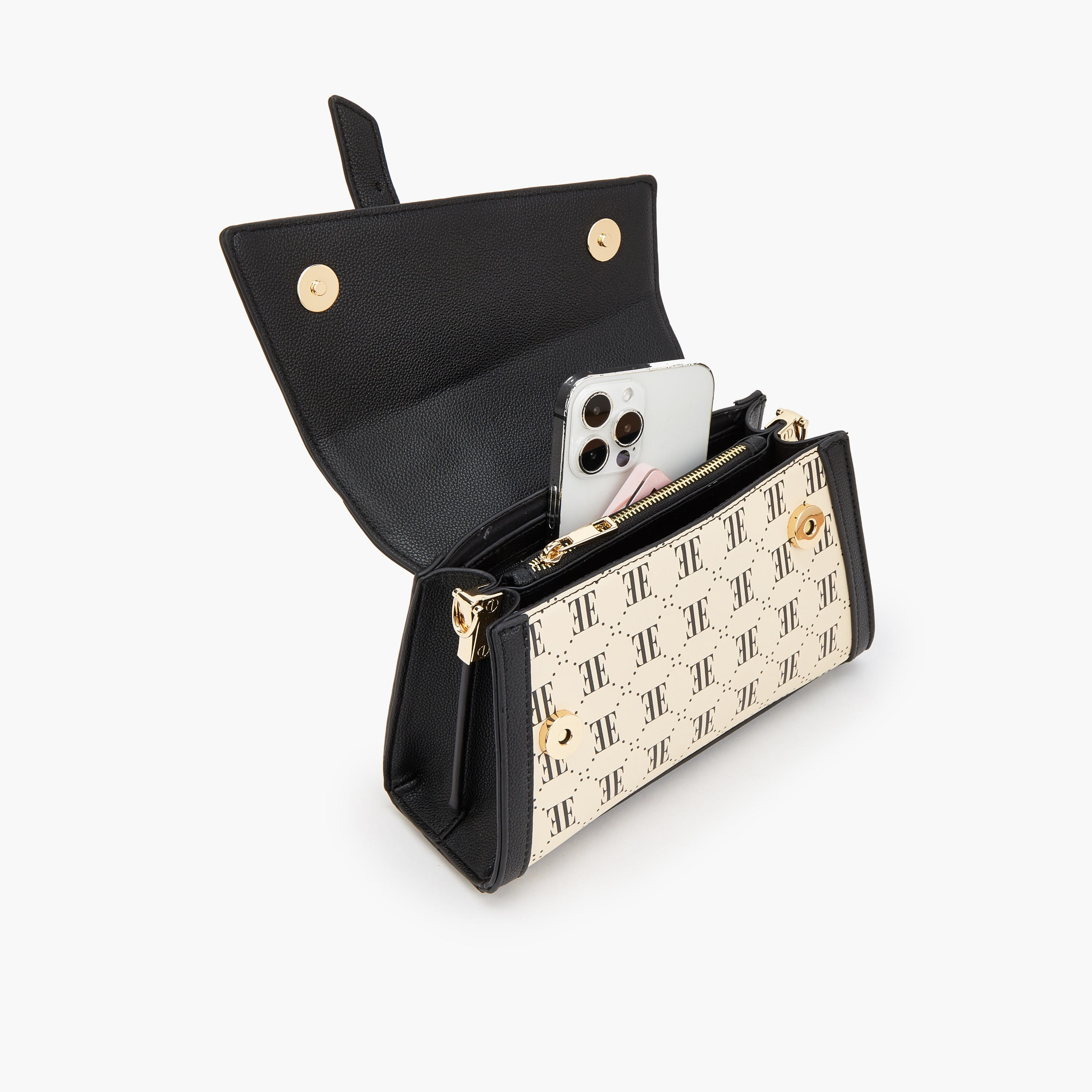 Elle Monogram Print Satchel Bag with Detachable Strap-women-bagsandwallets-handbags-image-7