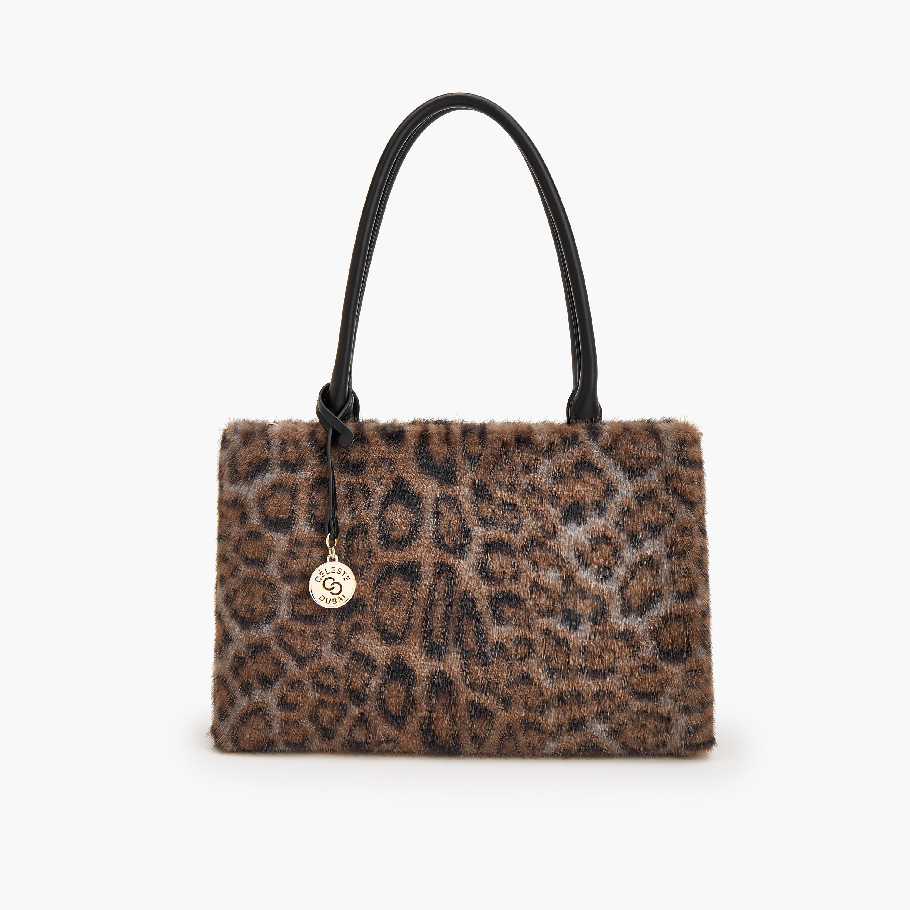 حقيبة كتف فرو صناعي بسحاب إغلاق وطبعات من سيليست-women-bagsandwallets-handbags-image-1