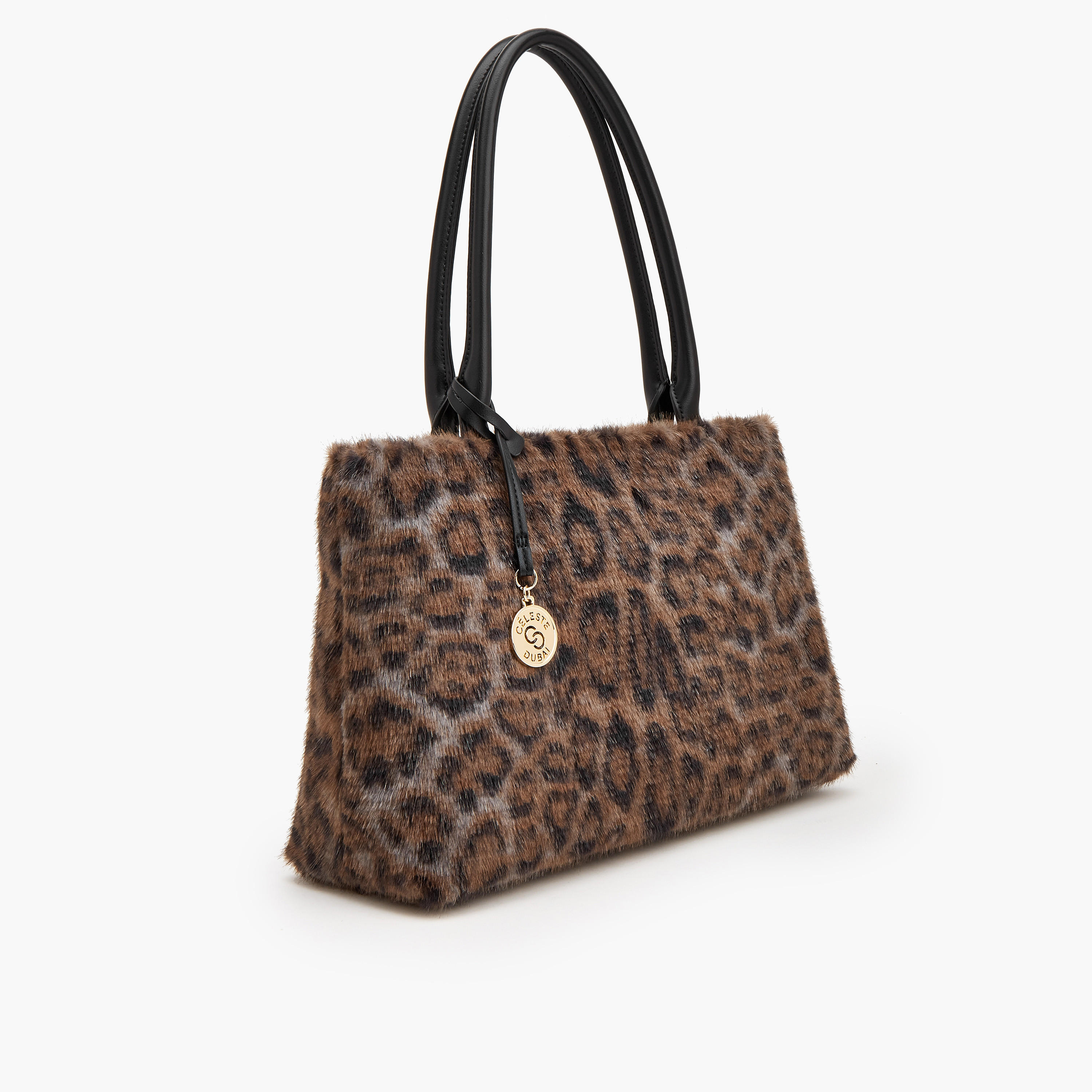 حقيبة كتف فرو صناعي بسحاب إغلاق وطبعات من سيليست-women-bagsandwallets-handbags-image-2