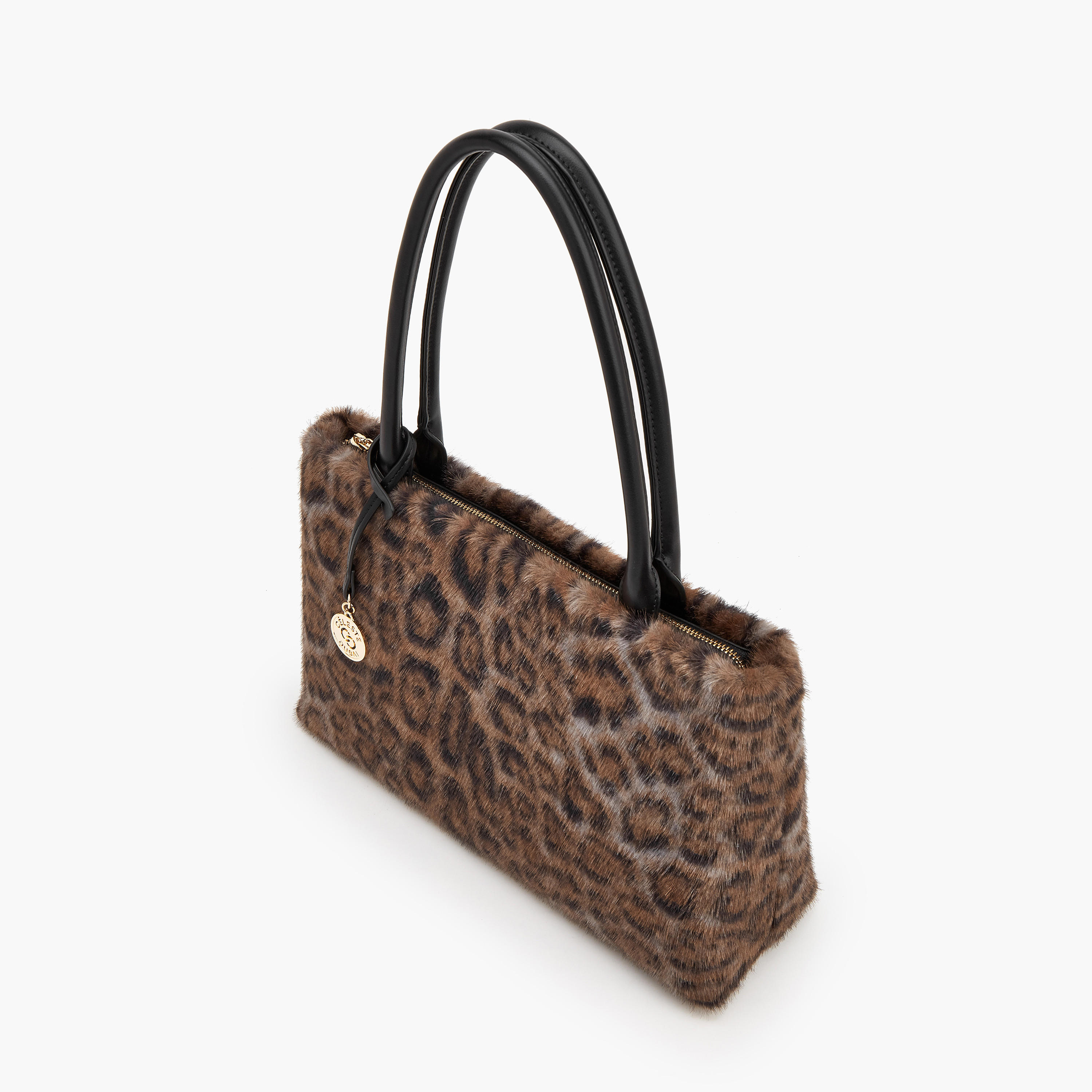 حقيبة كتف فرو صناعي بسحاب إغلاق وطبعات من سيليست-women-bagsandwallets-handbags-image-5