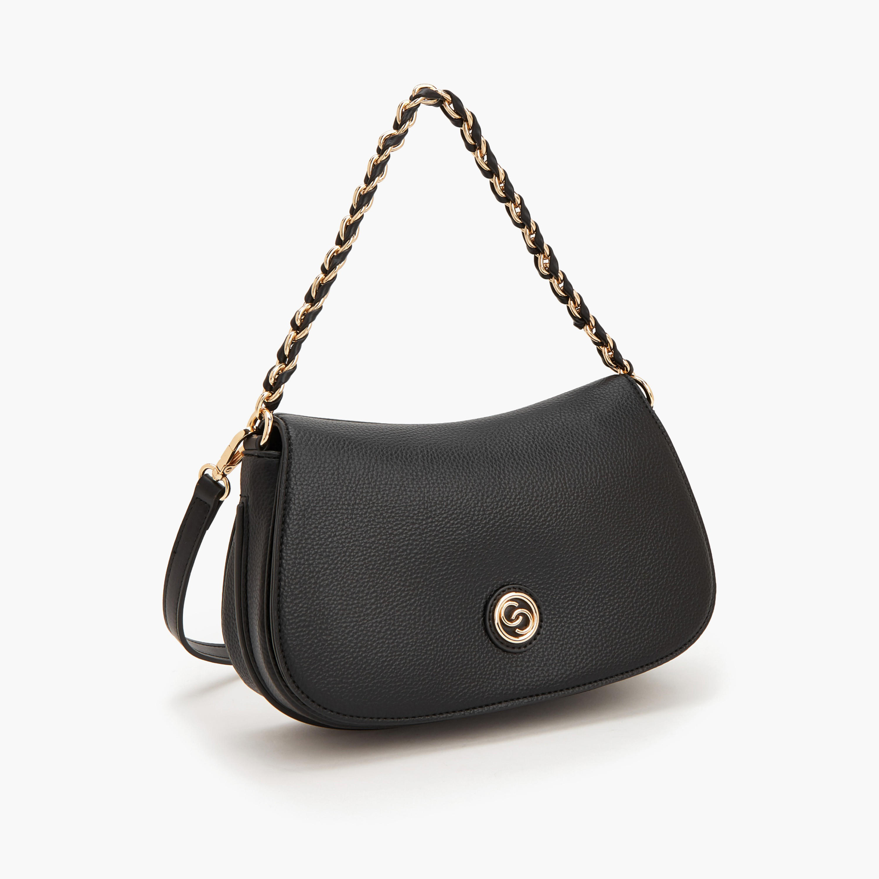 حقيبة كروس بحزام قابل للتعديل من لوجو سيليست-women-bagsandwallets-handbags-image-2