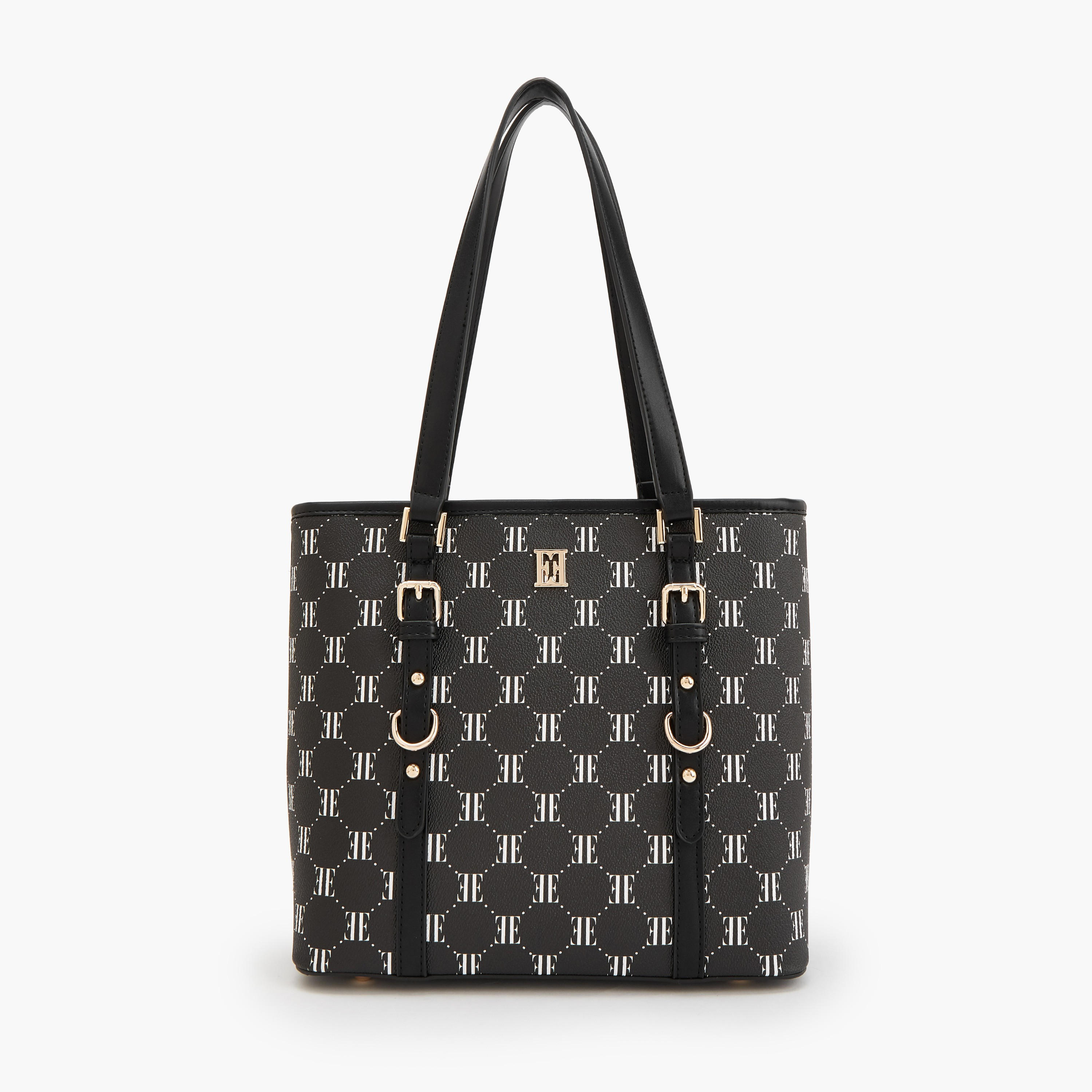 شنطة توت بطبعات مونوجرام وبسحاب إغلاق من إيل-women-bagsandwallets-handbags-image-1