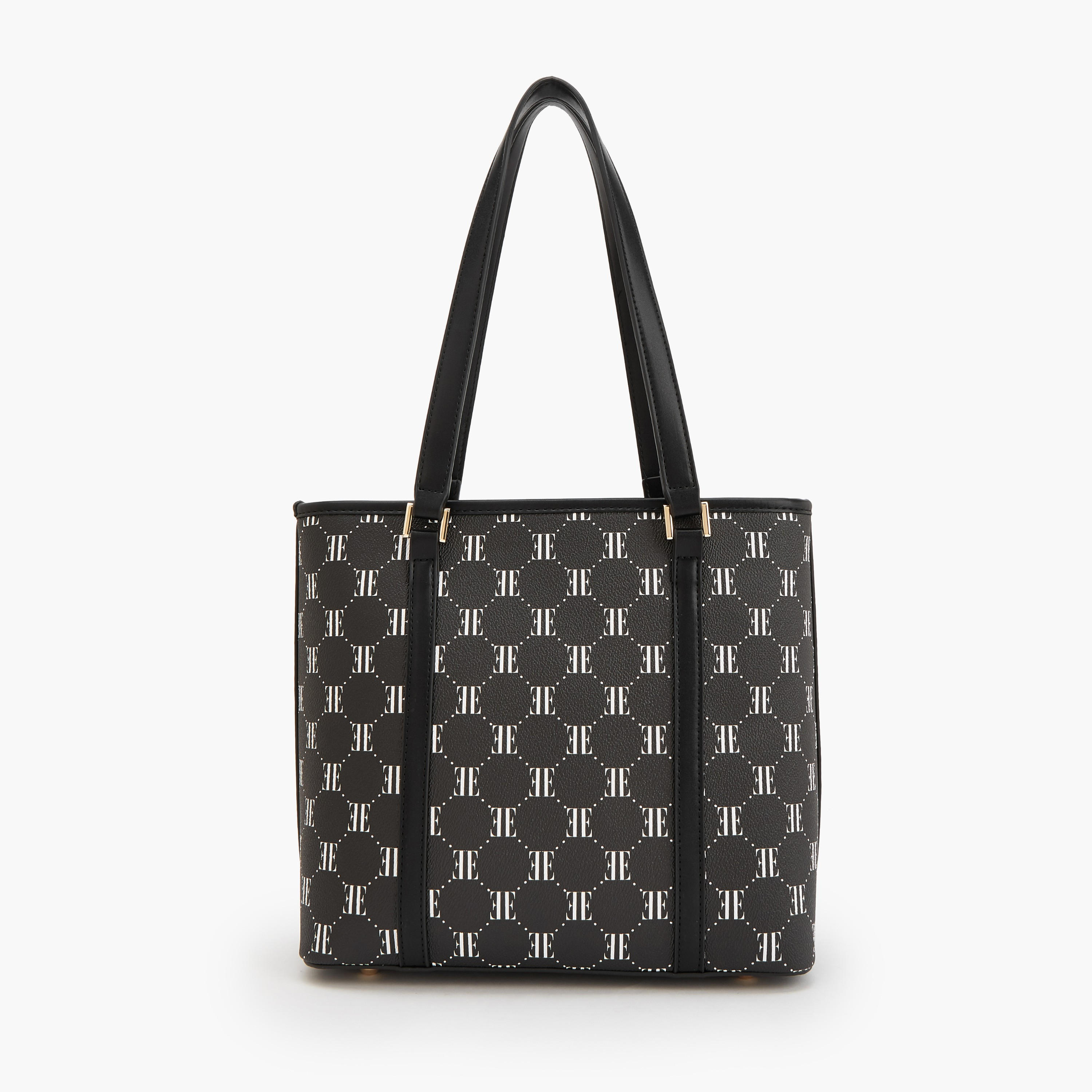 شنطة توت بطبعات مونوجرام وبسحاب إغلاق من إيل-women-bagsandwallets-handbags-image-2