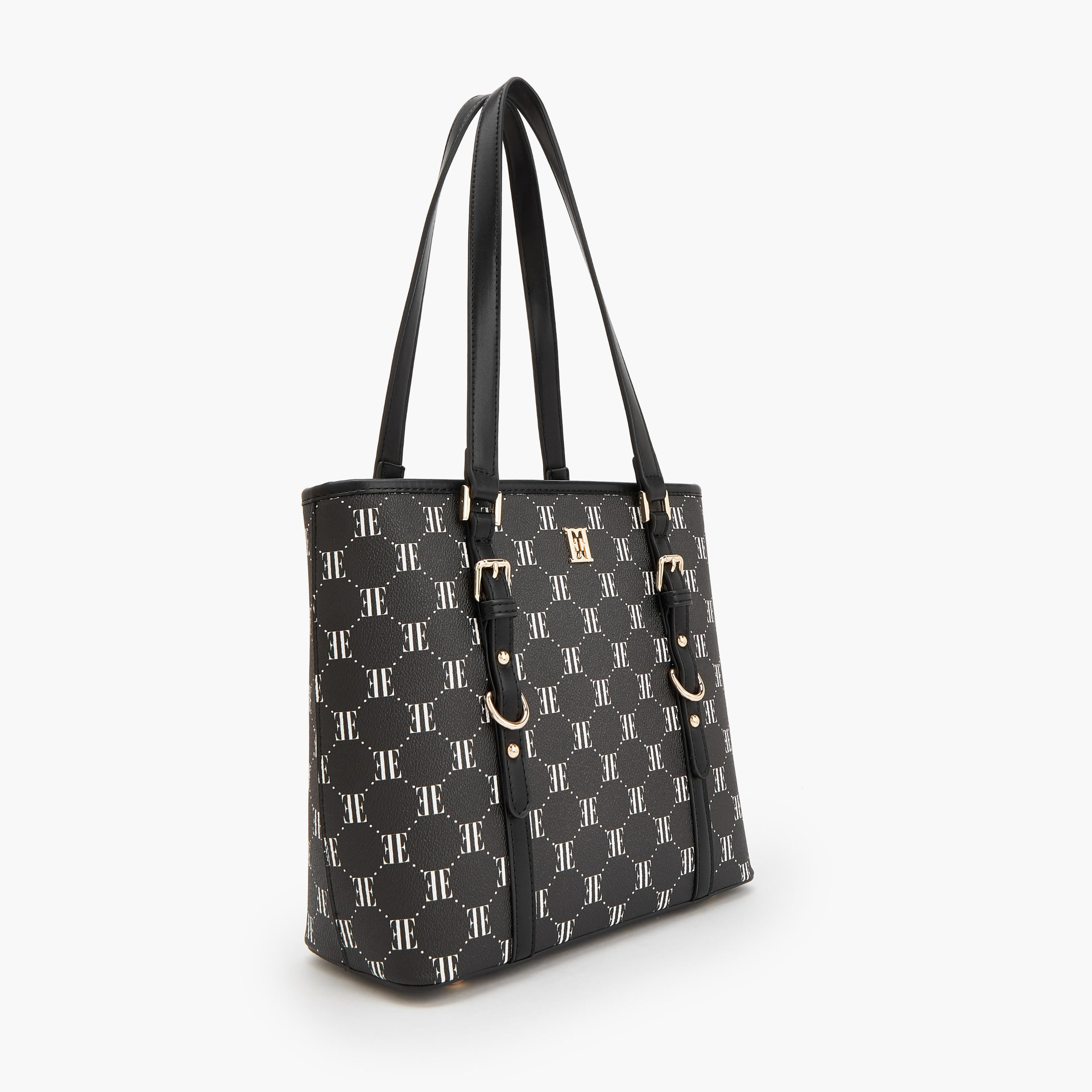 شنطة توت بطبعات مونوجرام وبسحاب إغلاق من إيل-women-bagsandwallets-handbags-image-3