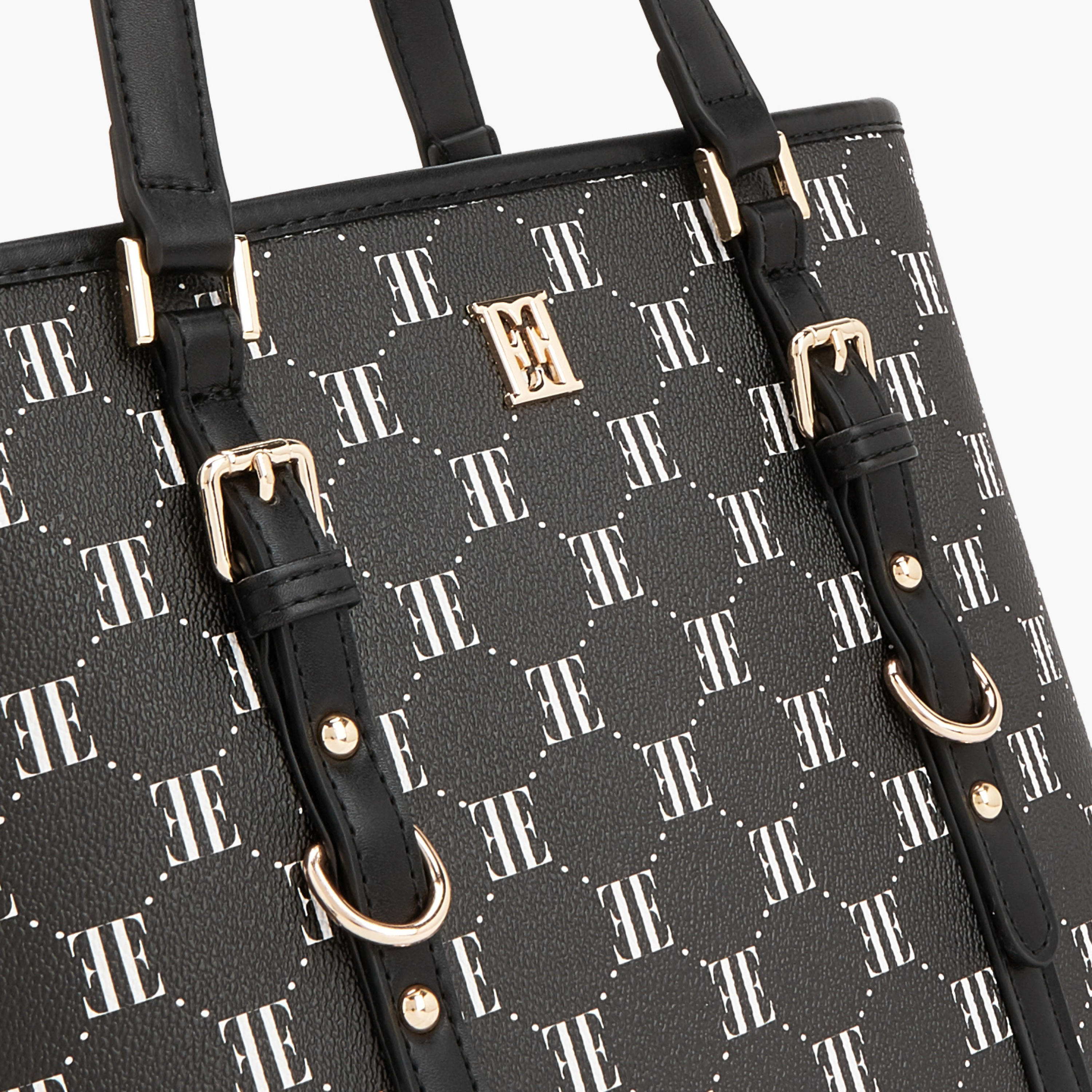 شنطة توت بطبعات مونوجرام وبسحاب إغلاق من إيل-women-bagsandwallets-handbags-image-4