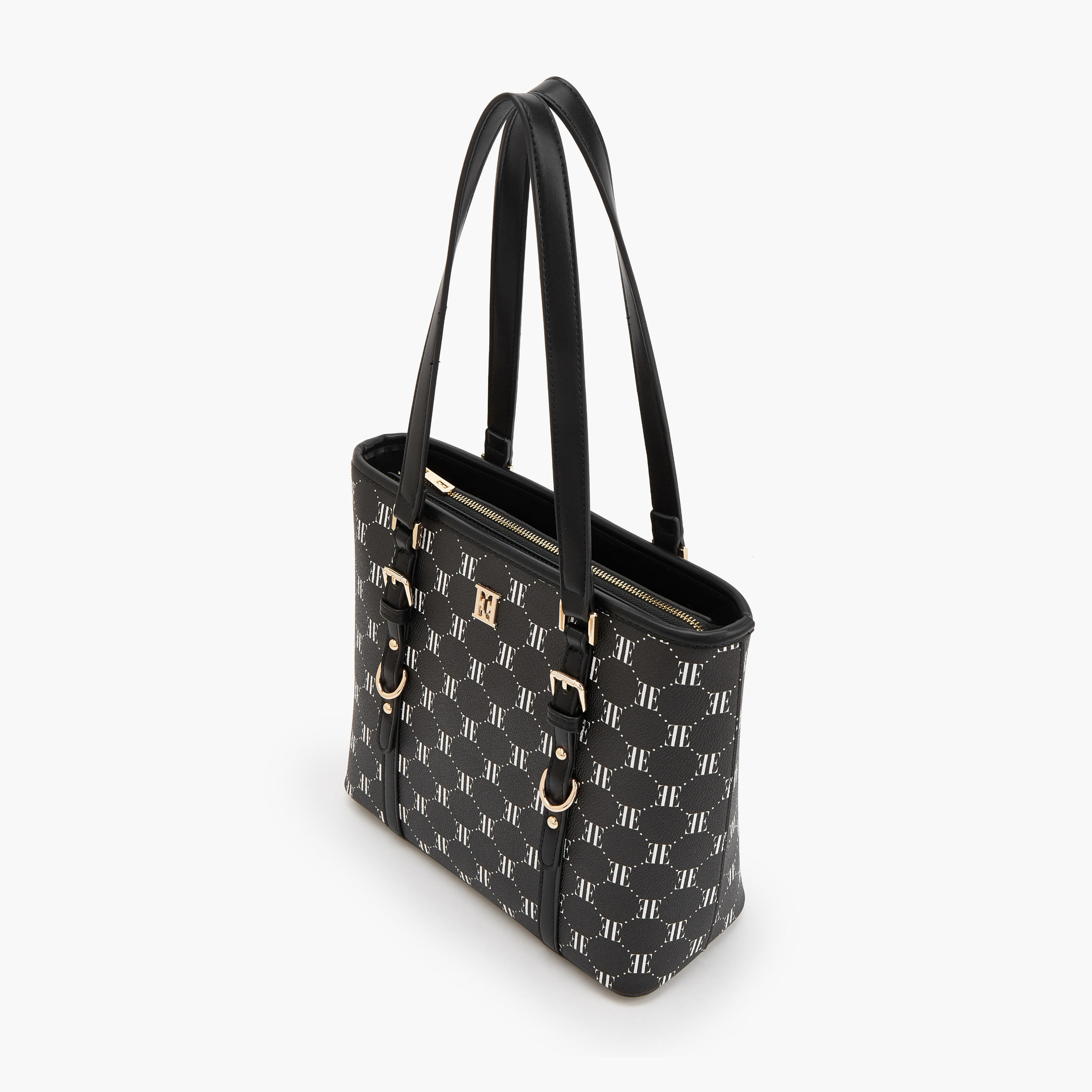 شنطة توت بطبعات مونوجرام وبسحاب إغلاق من إيل-women-bagsandwallets-handbags-image-5