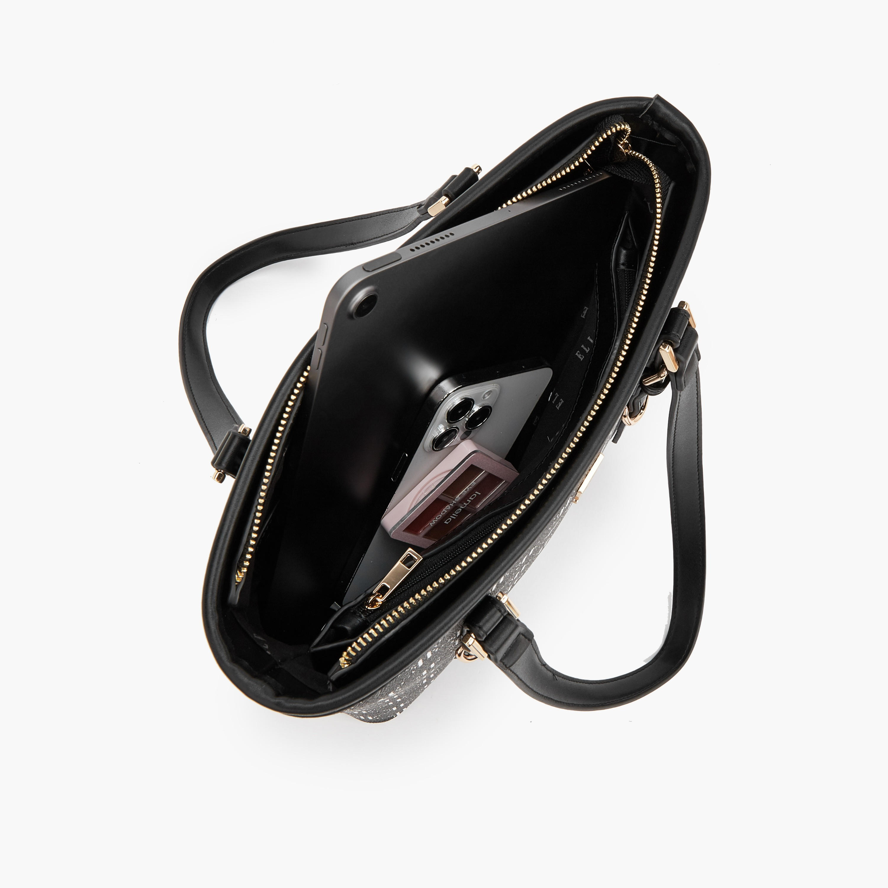 شنطة توت بطبعات مونوجرام وبسحاب إغلاق من إيل-women-bagsandwallets-handbags-image-7