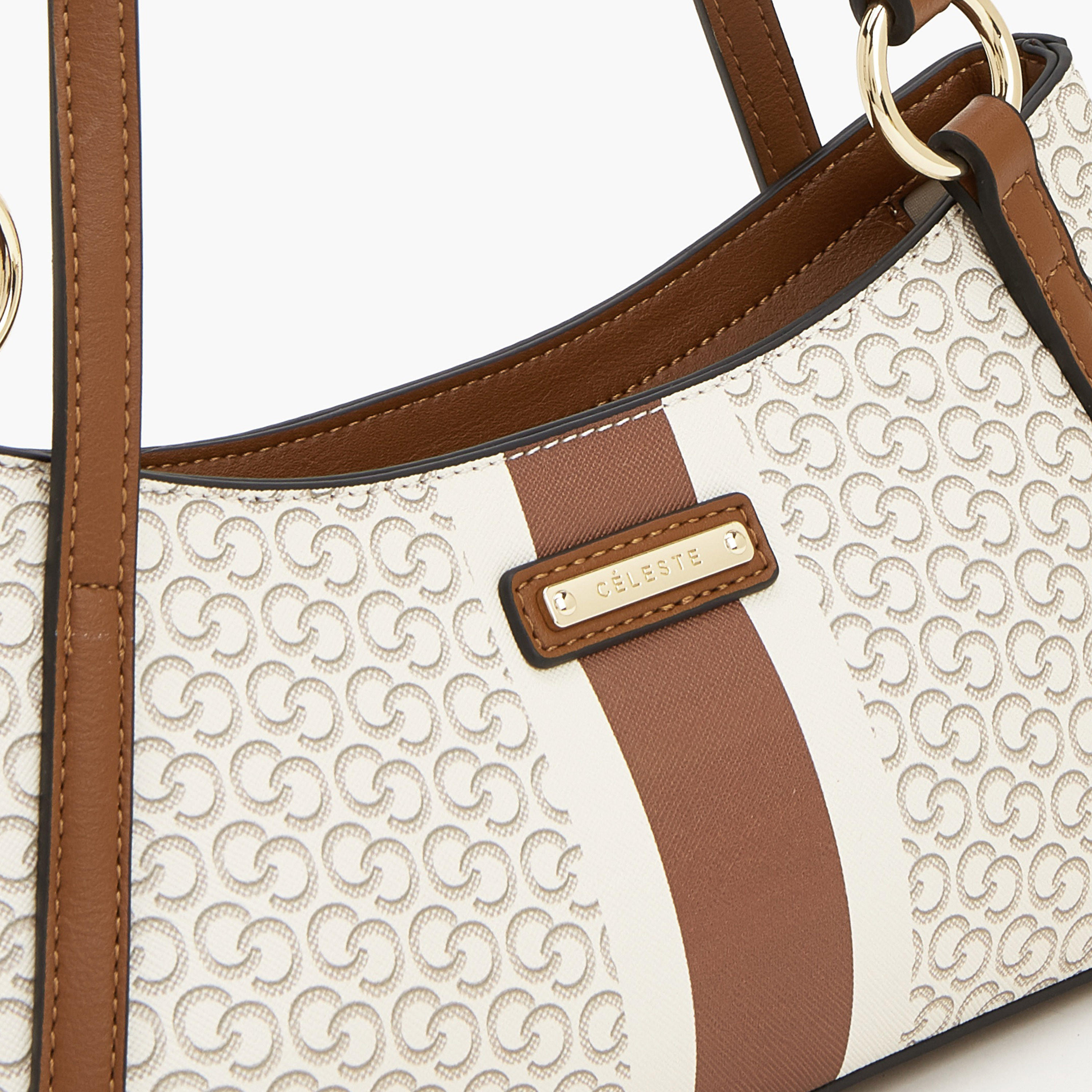 Celeste Monogram Print Shoulder Bag with Detachable Strap-women-bagsandwallets-handbags-image-3
