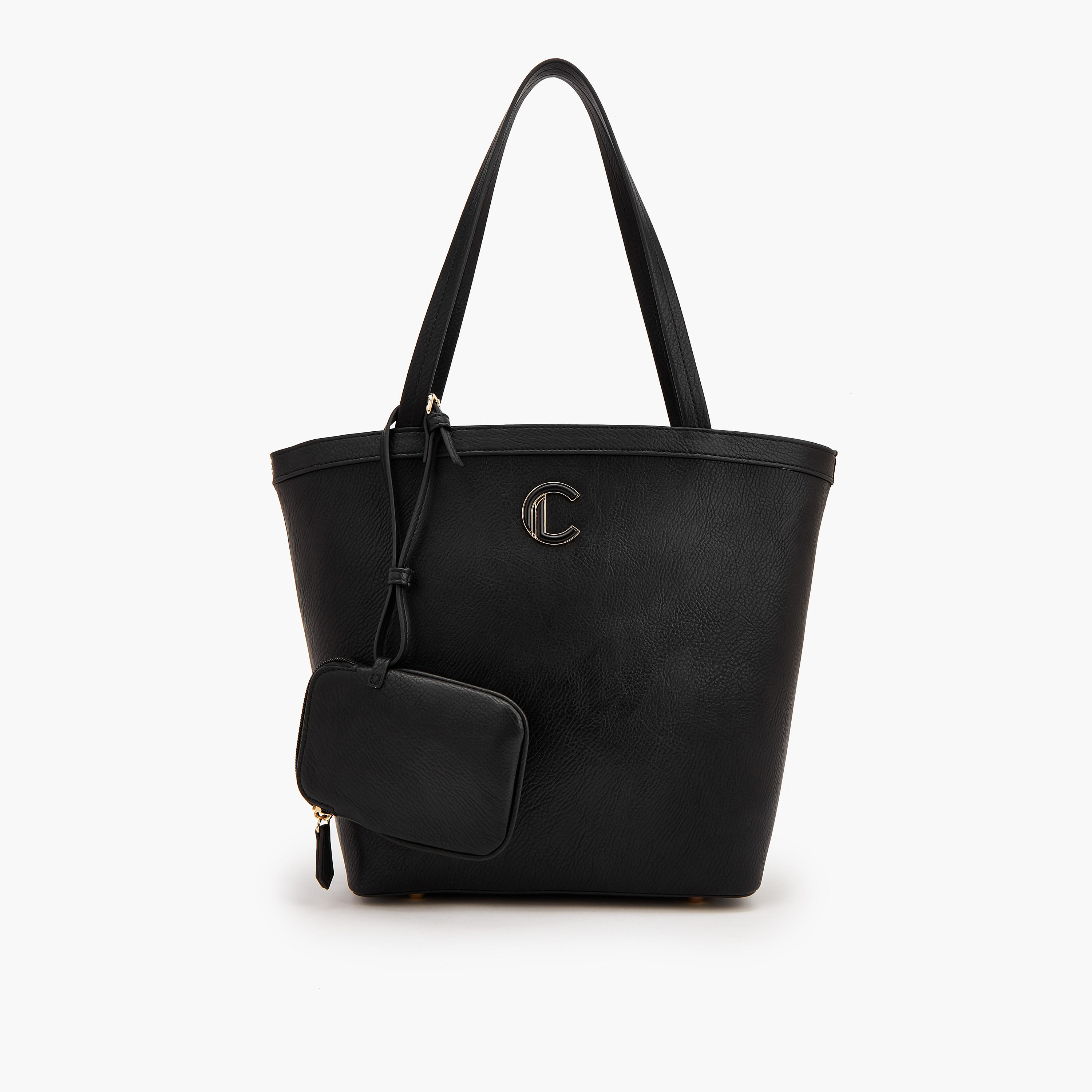 Le Confort Textured Tote Bag with Pouch-women-bagsandwallets-handbags-image-1