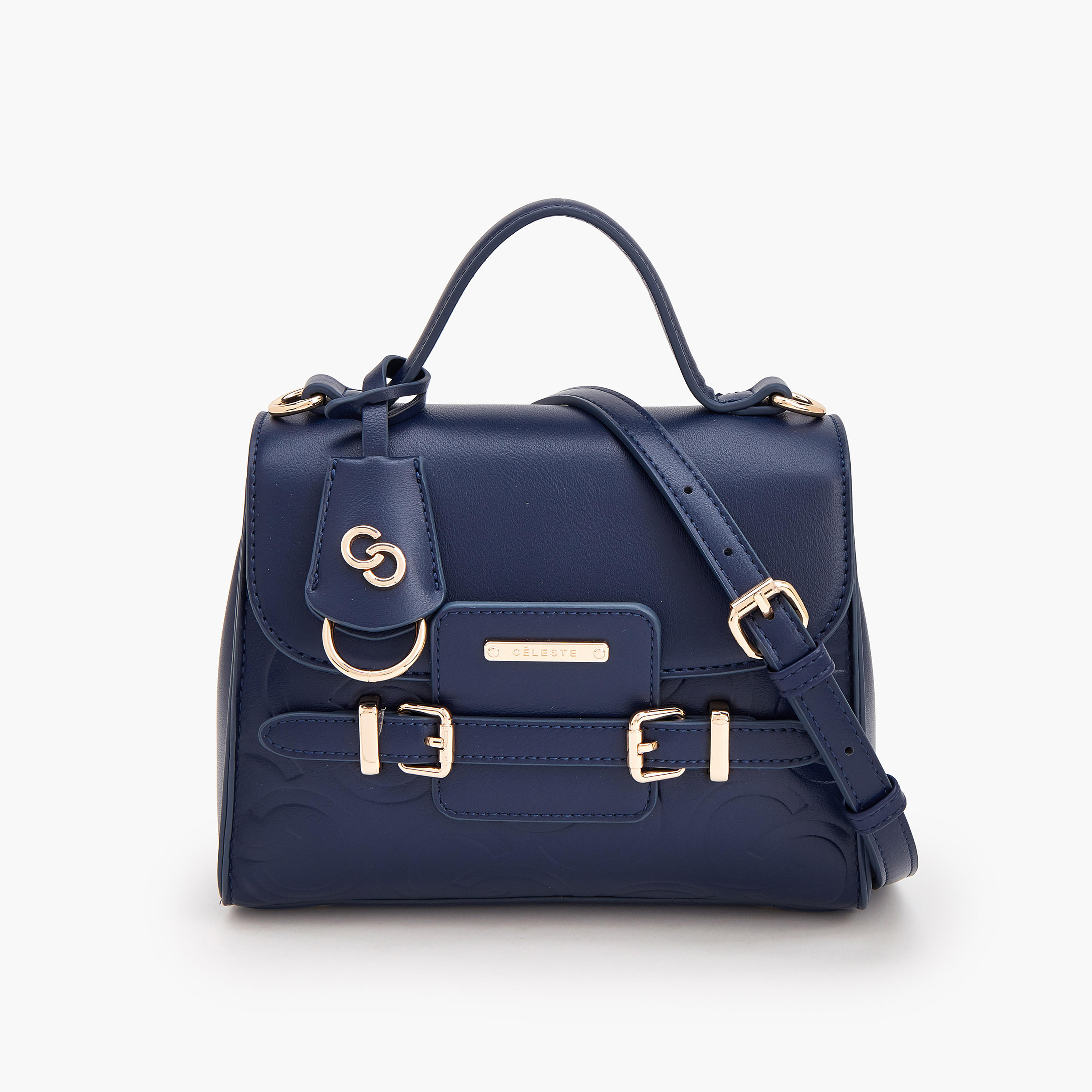 حقيبة ساتشيل بنقشات بارزة مزينة بمعدن من سيليست-women-bagsandwallets-handbags-image-1
