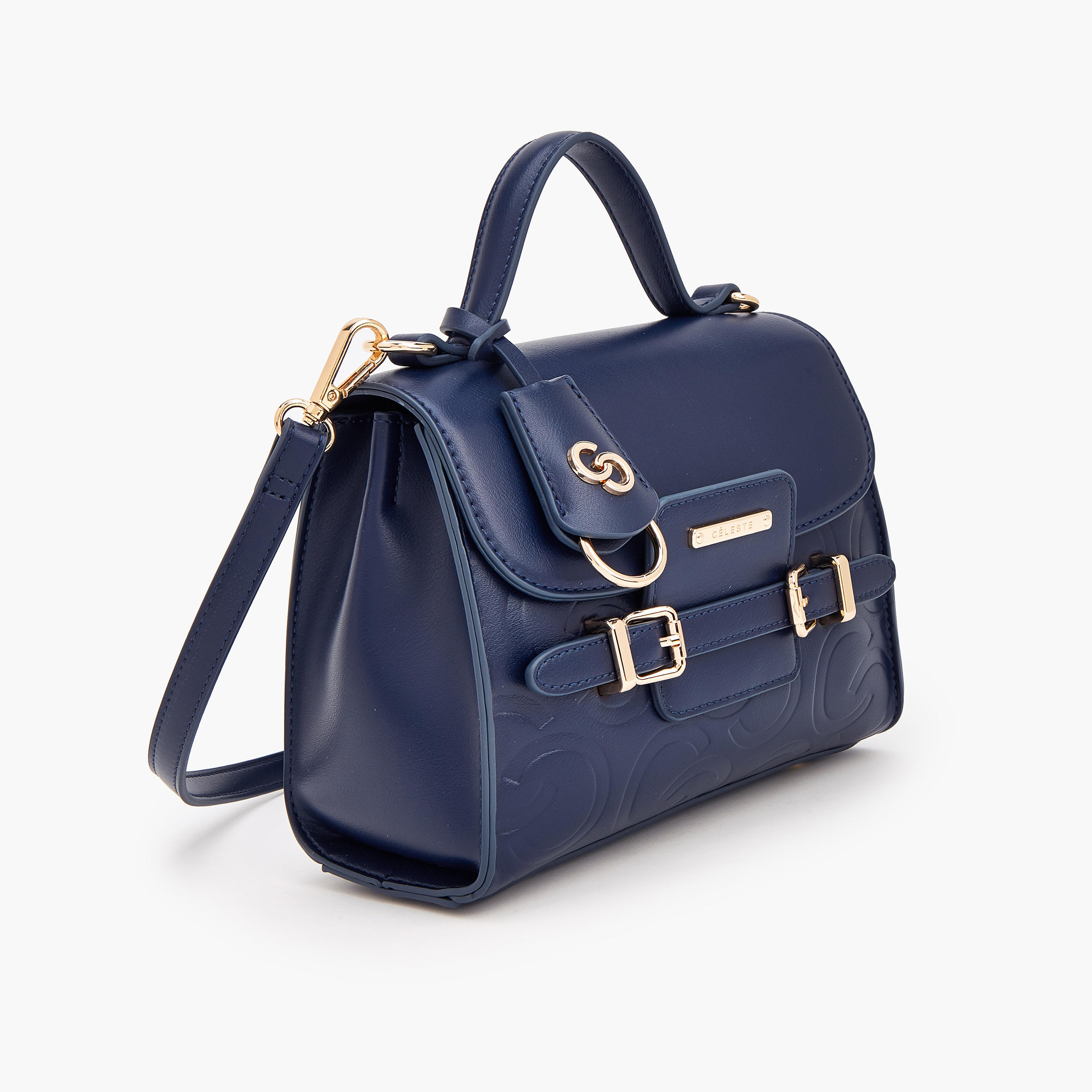 حقيبة ساتشيل بنقشات بارزة مزينة بمعدن من سيليست-women-bagsandwallets-handbags-image-2